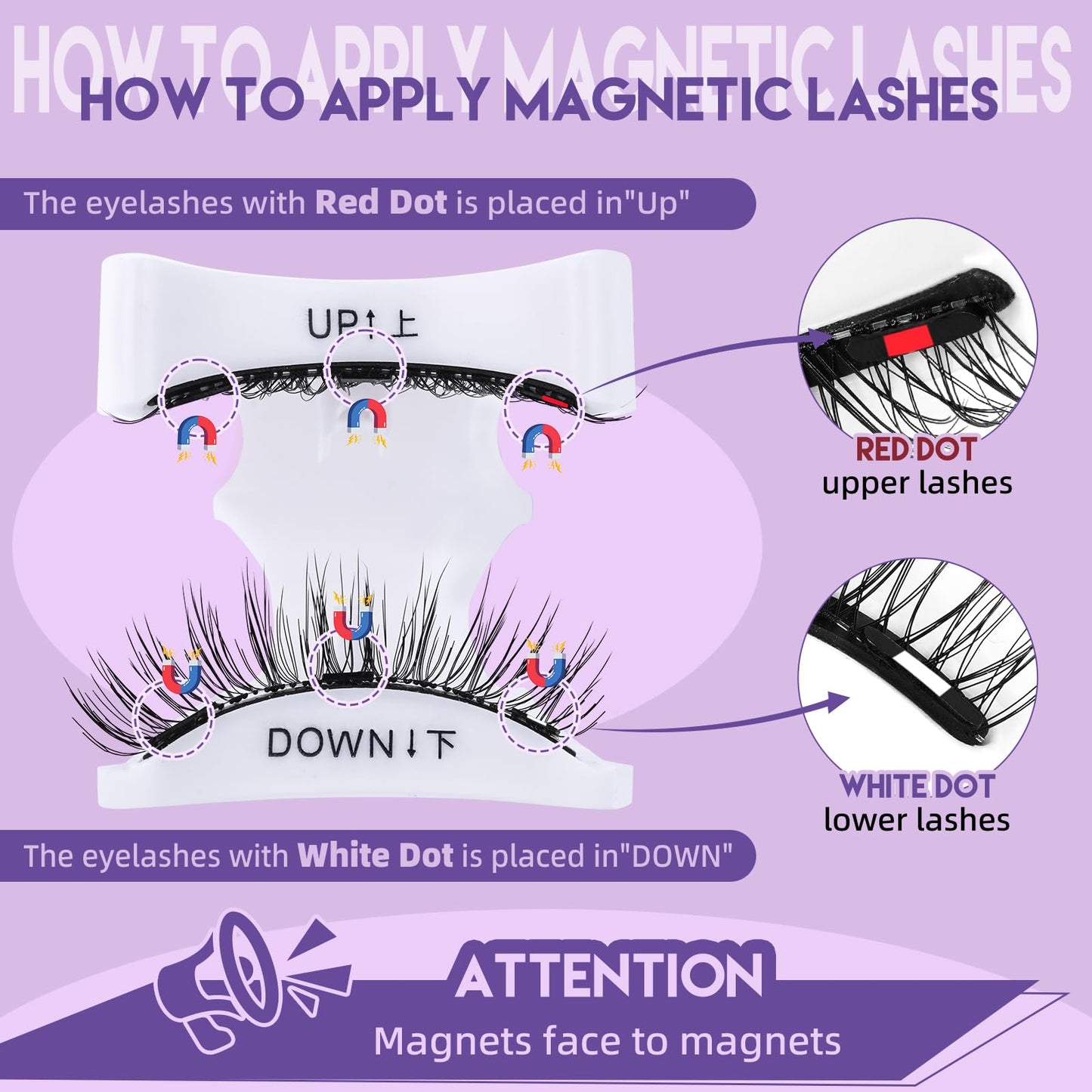 B&Q Magnetic Eyelashes with Applicator 2 Pair Natural Look Magnetic Lashes Beauty and Personal Care B&Qaugen