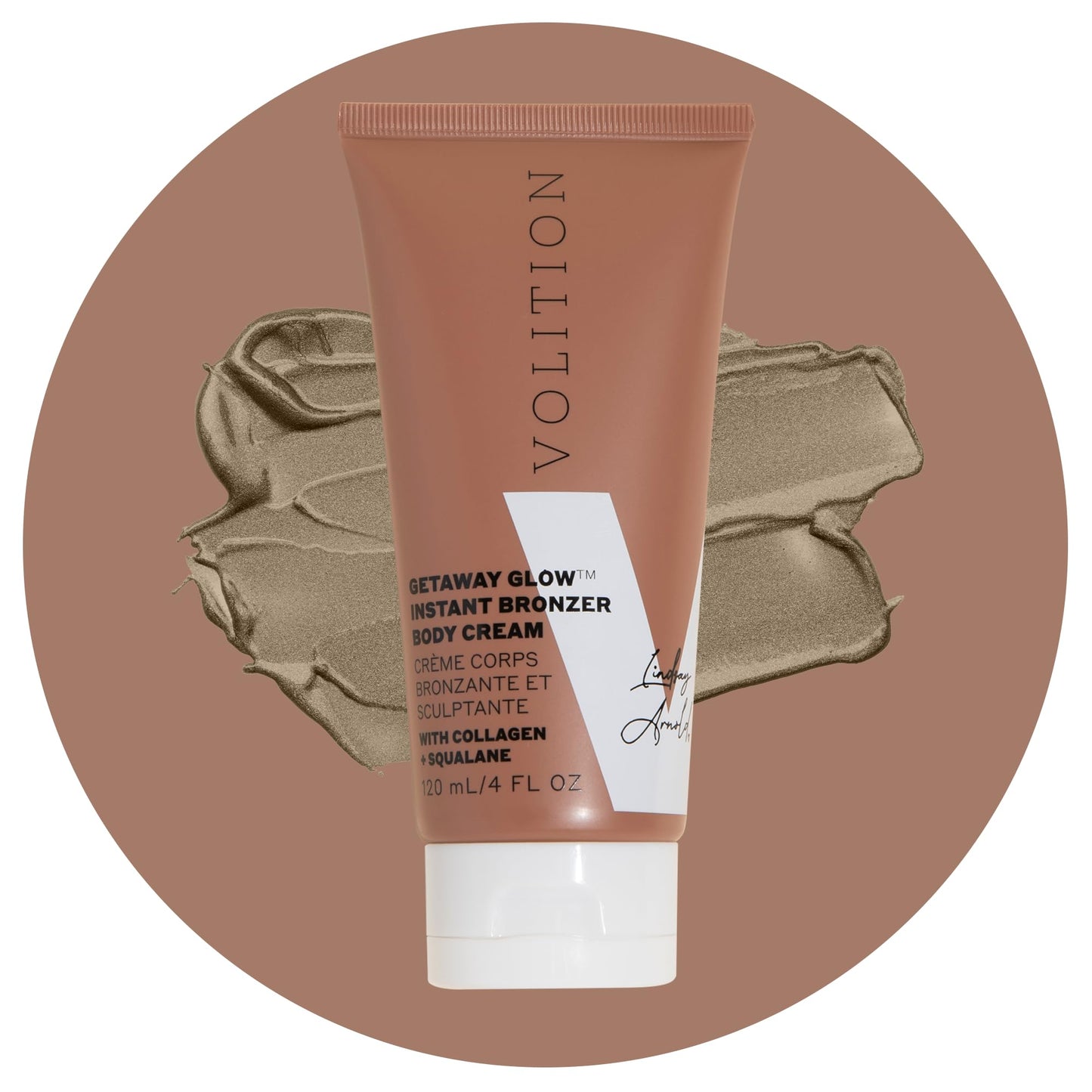 Volition Beauty Getaway Glow Instant Bronzer Sculpting Body Cream with Vegan Collagen + Squalane | Instant Shimmer & Luminizing Effect | Visibly