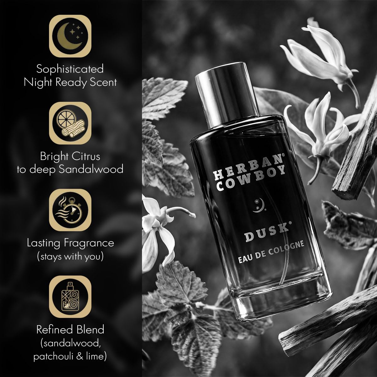Herban Cowboy Dusk Men's Cologne with Hints of Cedar, Lavendar, Lime, and Sandalwood (1.7 fl oz)
