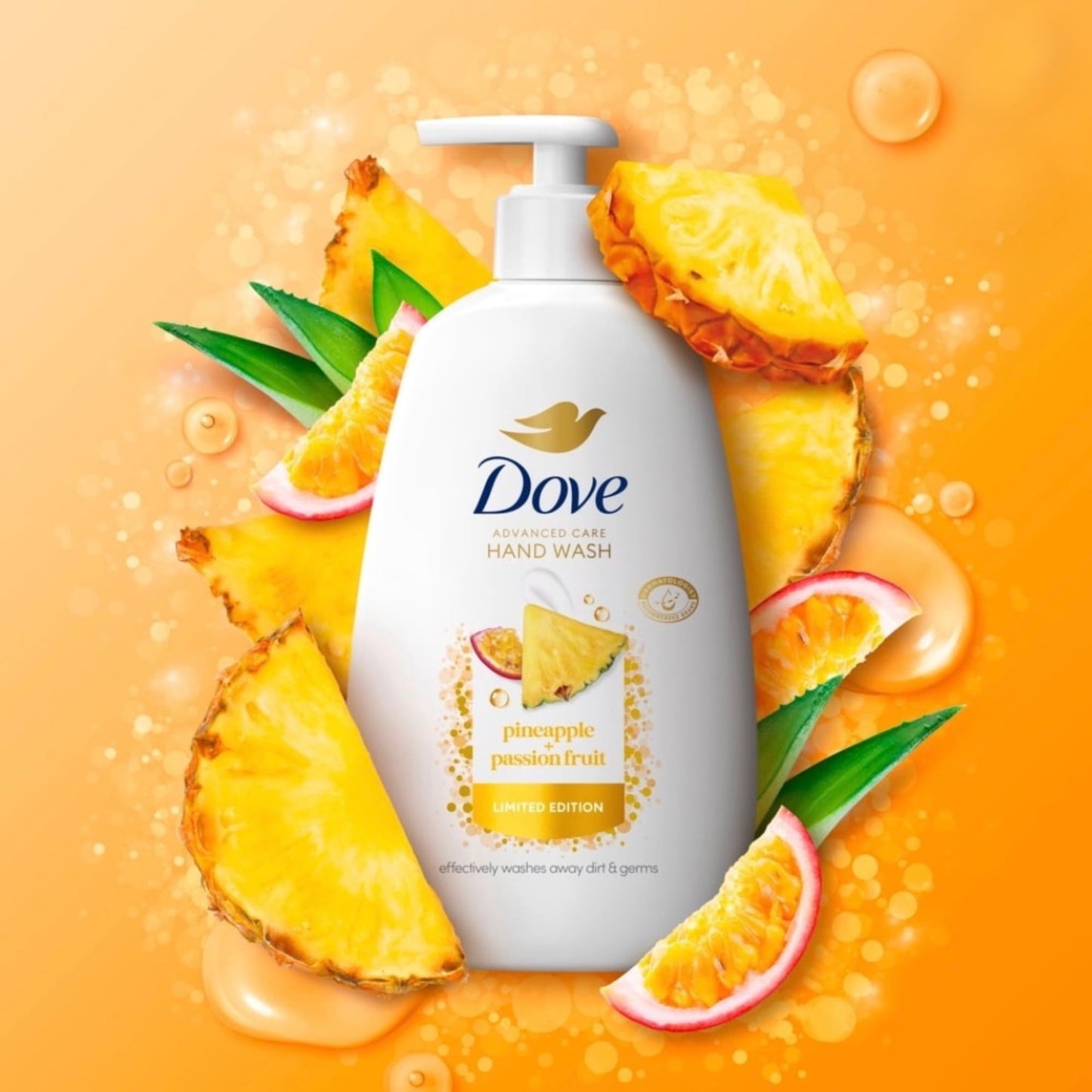 Dove Advanced Care Hand Wash, Pineapple + Passion Fruit and Watermelon + Guava Nectar, Limited Edition, 12 fl oz, 2 Pack