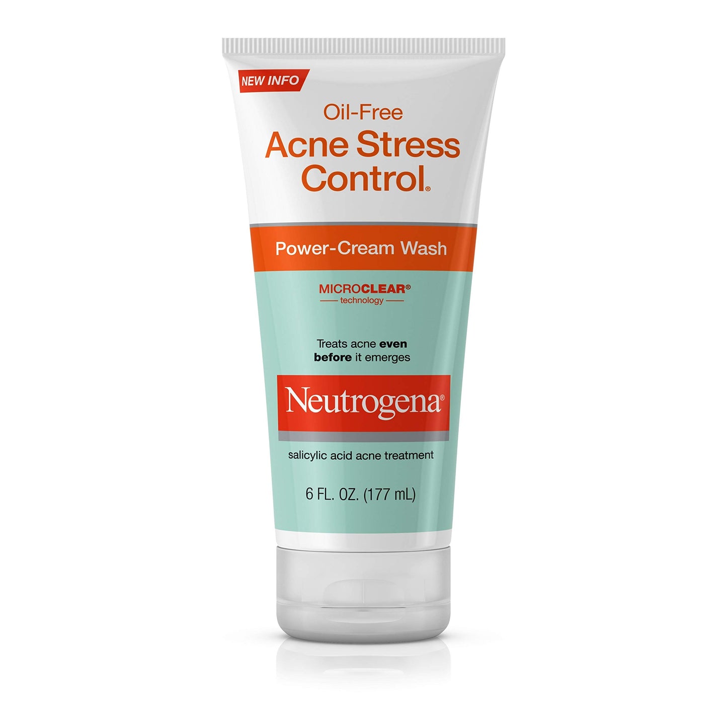 Neutrogena Oil-Free Acne Stress Control Power-Cream Wash, Multi, Cucumber, 6 Ounce