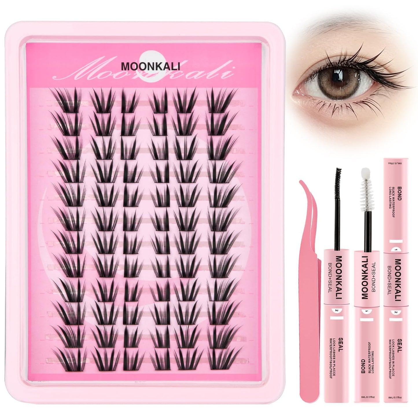 MOONKALI Lash Clusters Fairy Eyelash Cluster Manga 8-18MM D Curly 132Pcs Beauty and Personal Care MOONKALI Default Title