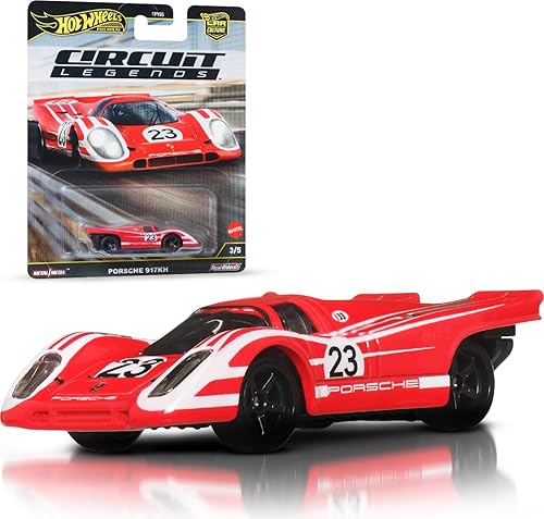 Hot Wheels Premium Car Culture Collectible Toy Car, 1:64 Scale Die-Cast Porsche 917K, Circuit Legends Vehicle with Real Riders Tires