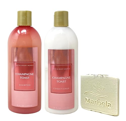 Bath & Body Works Champagne Toast - Shampoo and Conditioner with a Natural Oats Sample Soap