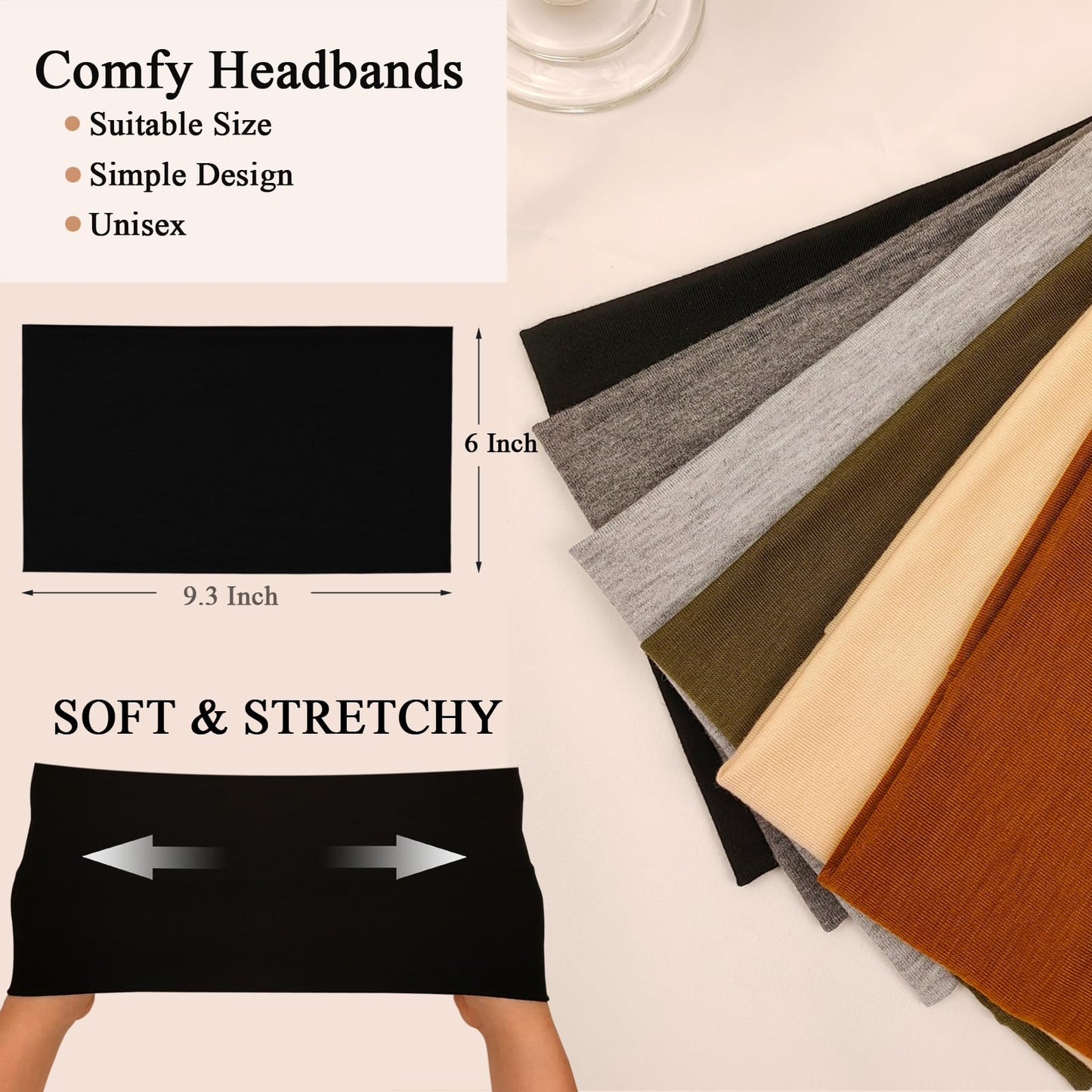 Sefiinh Wide Headbands For Women Stretch Headband Boho Head Bands Women's Hair Band Turban Workout Hairband Accessories 6 Pack Beauty and Personal Care Sefiinh