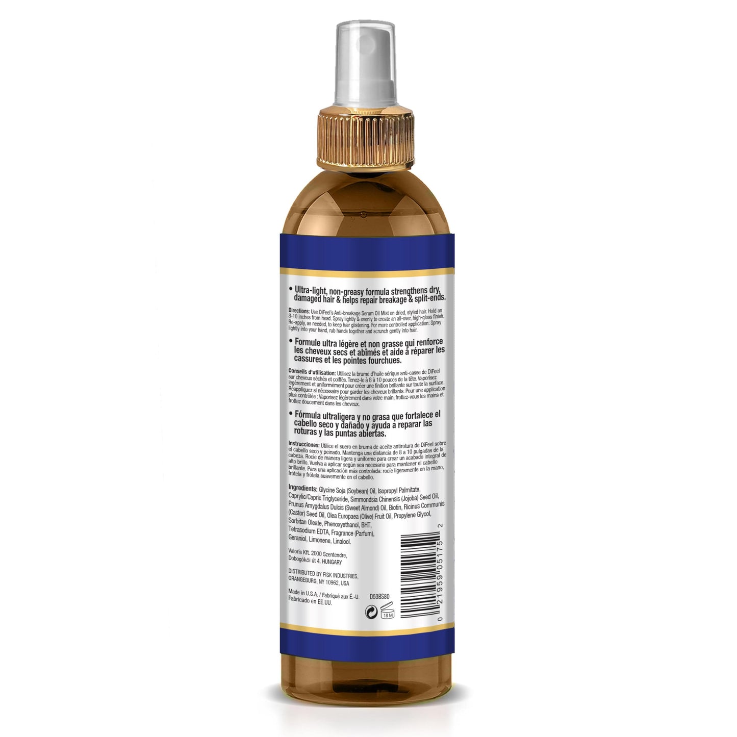 Difeel Biotin Anti-Breakage Serum Oil Mist 8 oz. - Nourishing Anti-Frizz Serum, Lighweight Hair Oil Mist for Frizz and Hair Breakage, Improves Shine