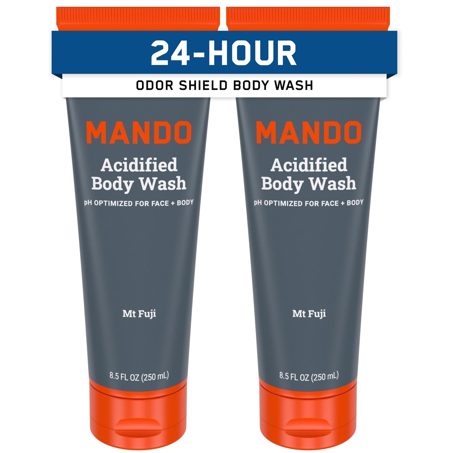Mando Odor Shield Body Wash - 24 Hour Control - Removes Odor Better than Soap - SLS Free, Paraben Free, Skin Safe - 8.5 Ounce (Pack of 2) (Mt Fuji) Beauty and Personal Care Mando
