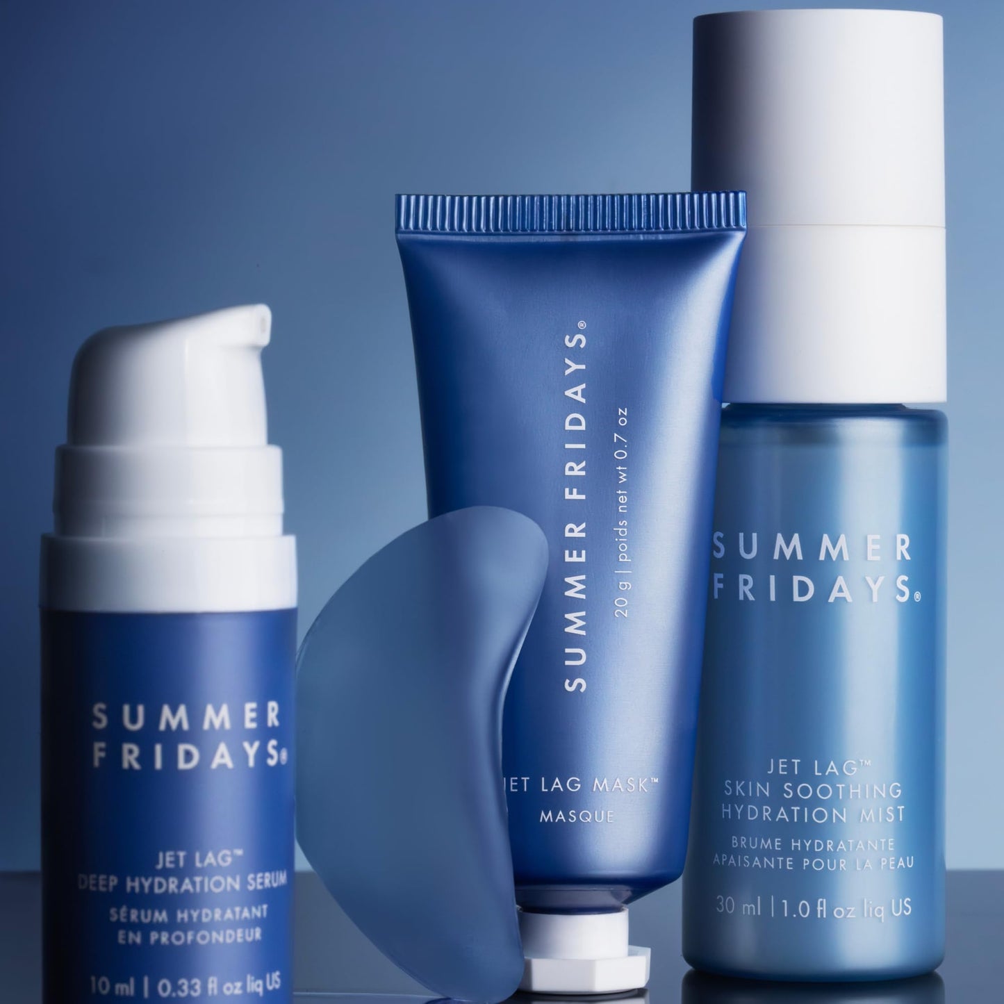 Summer Fridays Jet Lag™ Essentials - Mini Hydrating Skin Care Set With Jet Lag™ Mask, Eye Patches, Deep Hydration Face Serum & Hydration Mist - Travel