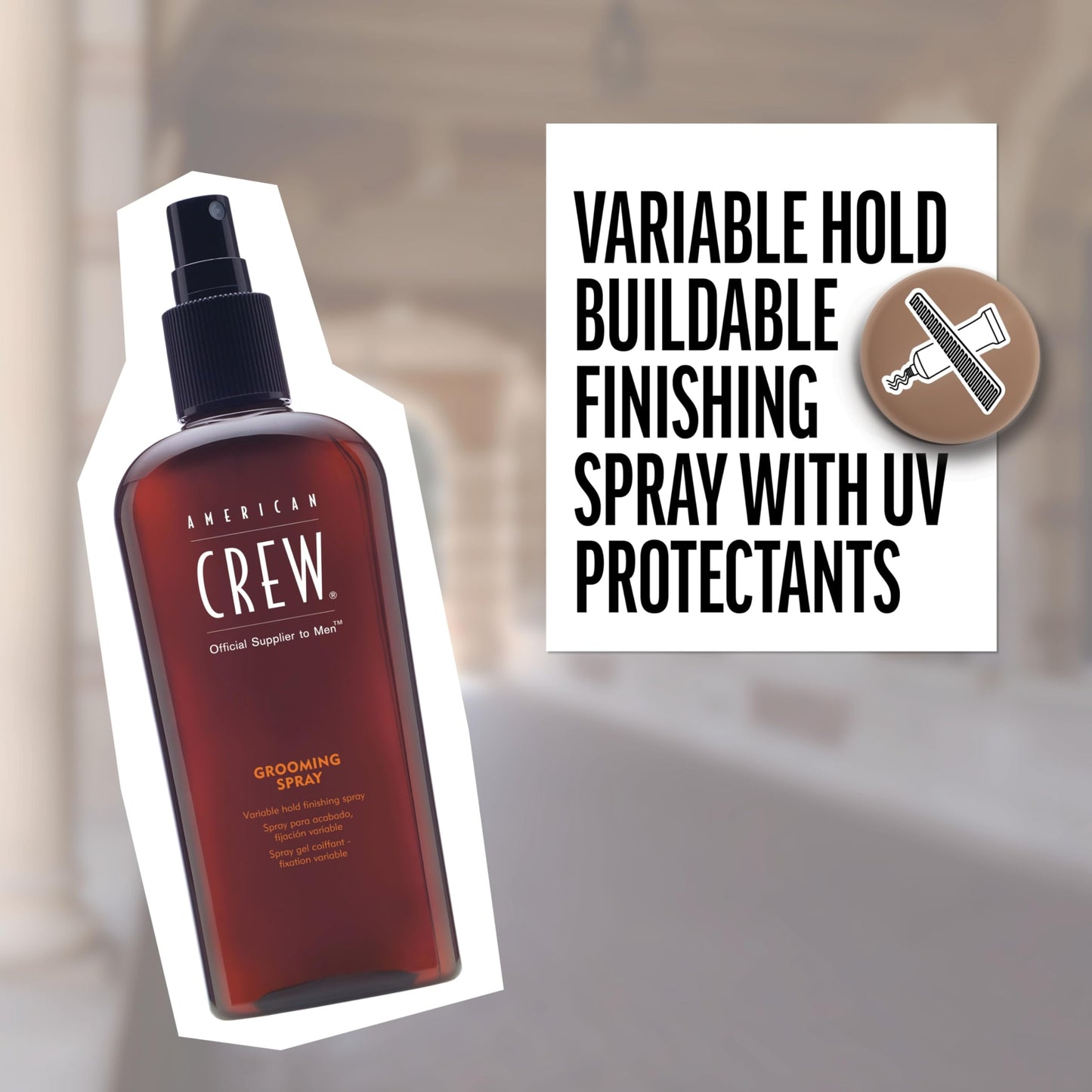 American Crew Men's Hair Spray, Variable Hold Grooming Styling Product Gift for Him, 8.4 fl oz