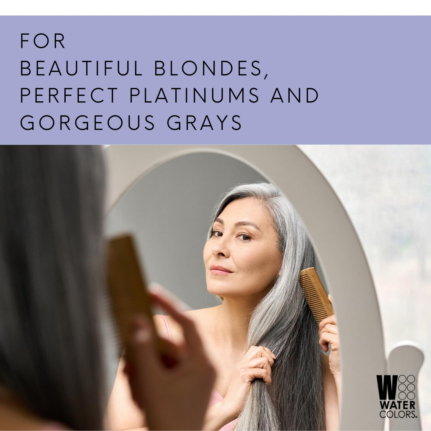 Watercolors Ice Whip Anti-Yellow Leave-In Conditioning Foam Mousse for Blonde, Platinum, Bleached, Silver, Gray, Ash & Brassy Hair - Violet Purple 6.5