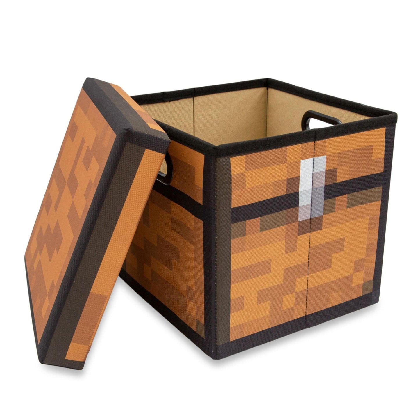Minecraft Brown Chest 13-Inch Storage Bin Chest With Lid | Foldable Fabric Basket Container, Cube Organizer With Handles, Cubby For Shelves, Closet…