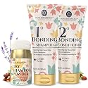 Dry Shampoo Powder with Biotin (0.42 oz) and Bonding Shampoo & Conditioner Set (6.8 Fl oz each) - Strengthening Formula to Restore Damaged Hair