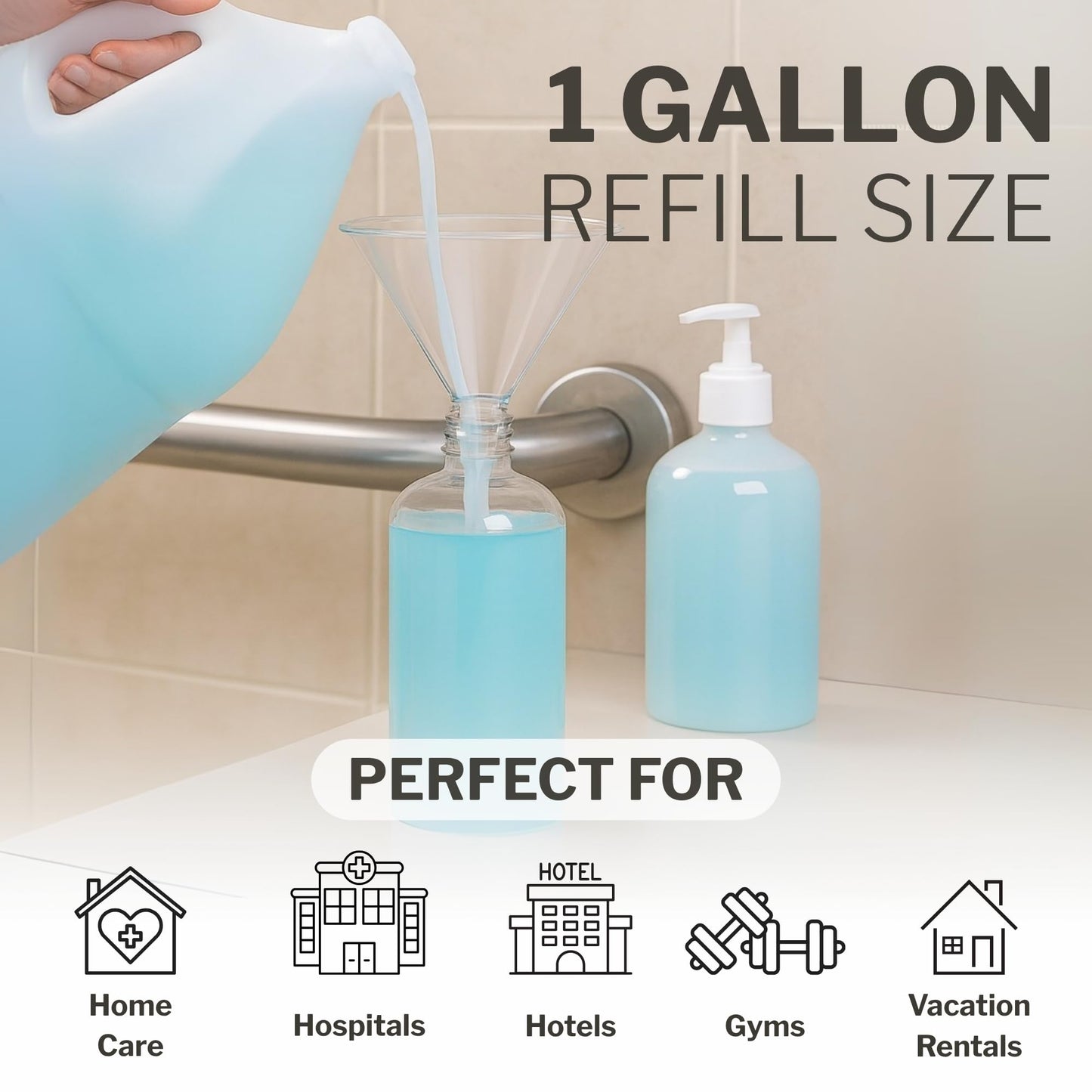 McKesson Body Wash and Shampoo - 1 Gallon Bulk Refill Full Body Wash with Aloe, Summer Rain Scent - Sensitive Skin & Hair 2?in?1