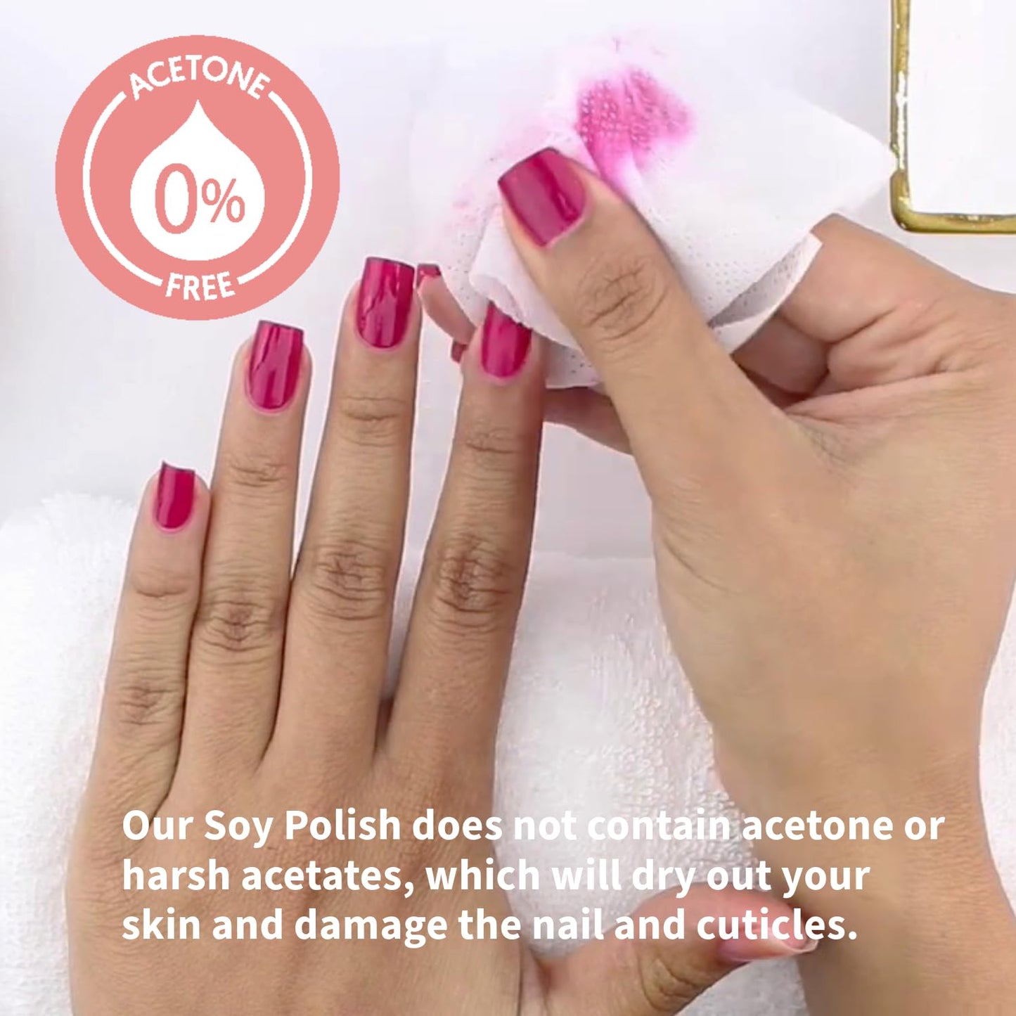 ella+mila Soy Nail Polish Remover - Unscented, Non-Acetone, Non-Toxic Fingernail Polish Remover for Natural Nails - Gentle, Vegan Formula Enriched