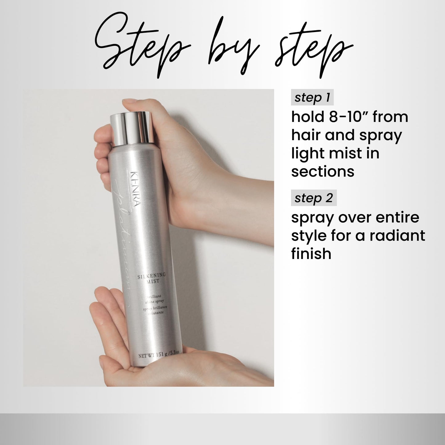 Kenra Professional Platinum Silkening Mist 80% | Brilliant Shine Spray | Smooths Flyaways, Detangles and Tames Frizz | Humidity Protection | All Hair