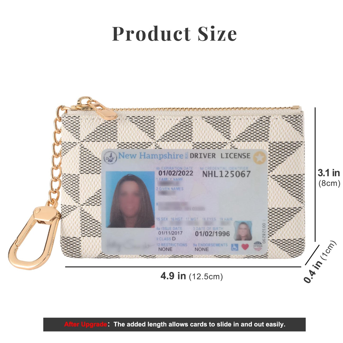 FOUSIVOU Leather Coin Purse for Women with KeyChain Small Zipper Change Purse coin Pouch Card Holder Wallet Clutch for Women & Men (White)
