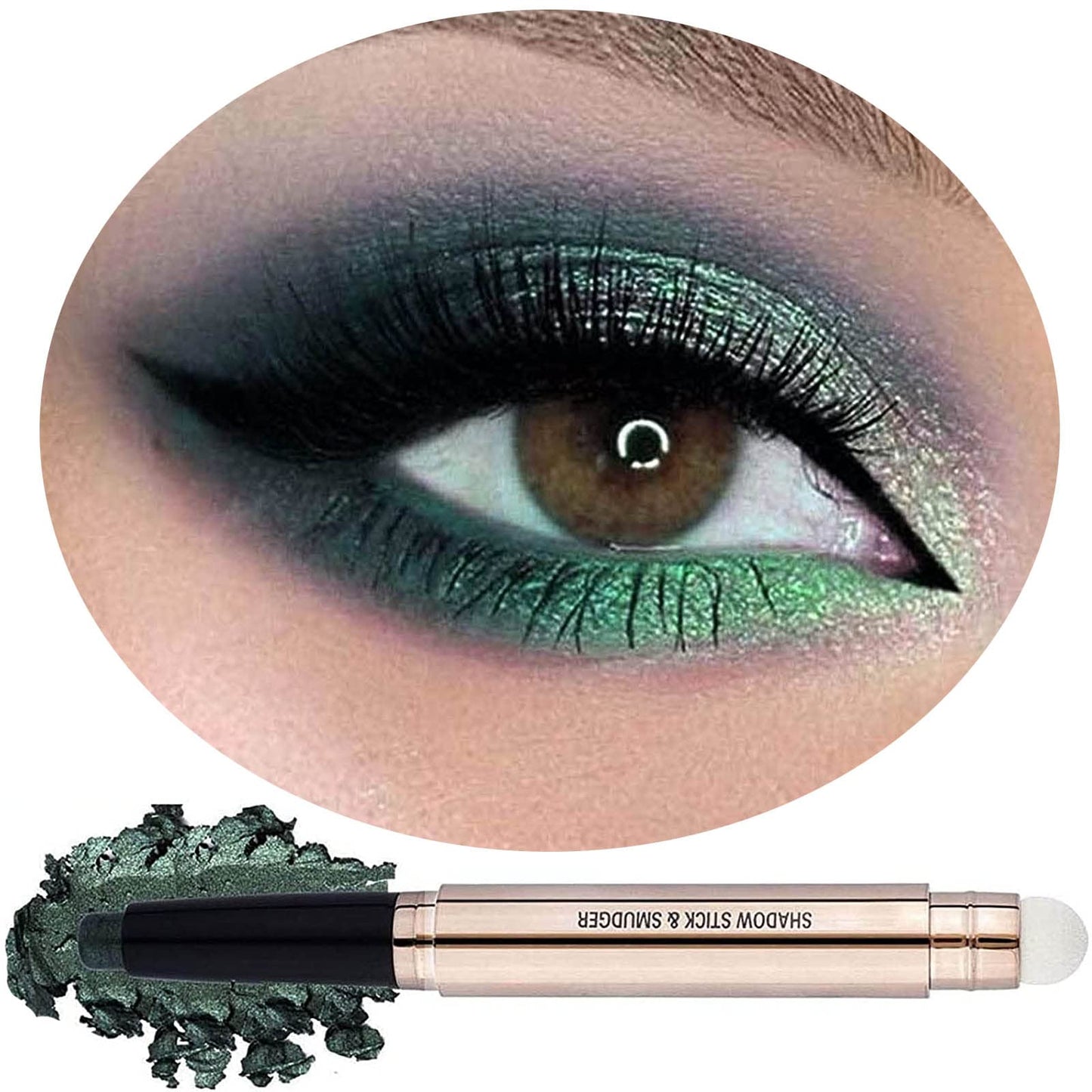 Daeuwiutr Green Eyeshadow Stick, Hypoallergenic, Waterproof, Smooth Cream, 11#