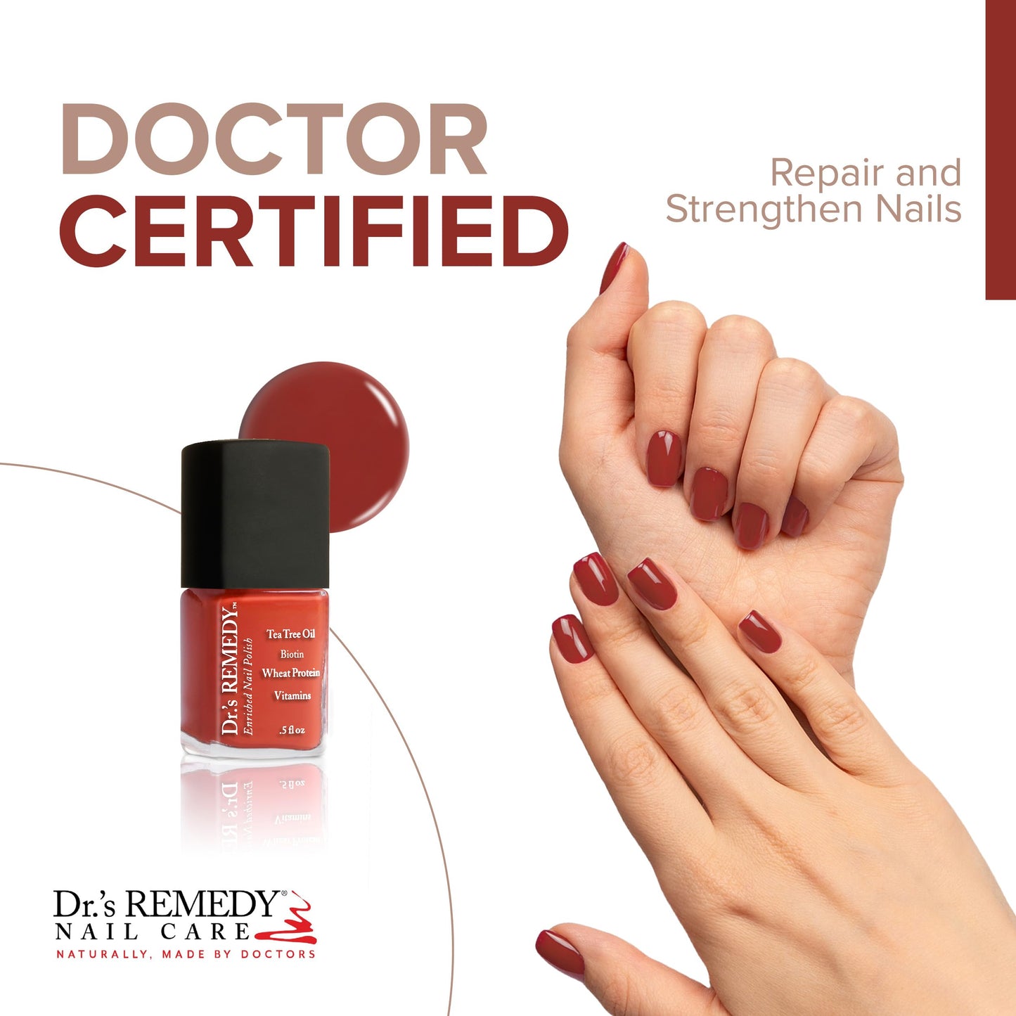 Dr’s Remedy Enriched Nail Polish: Non Toxic, All Natural, and Organic - Doctor Formulated: Strengthens, Restores, Heals, and Protects '24-Free'