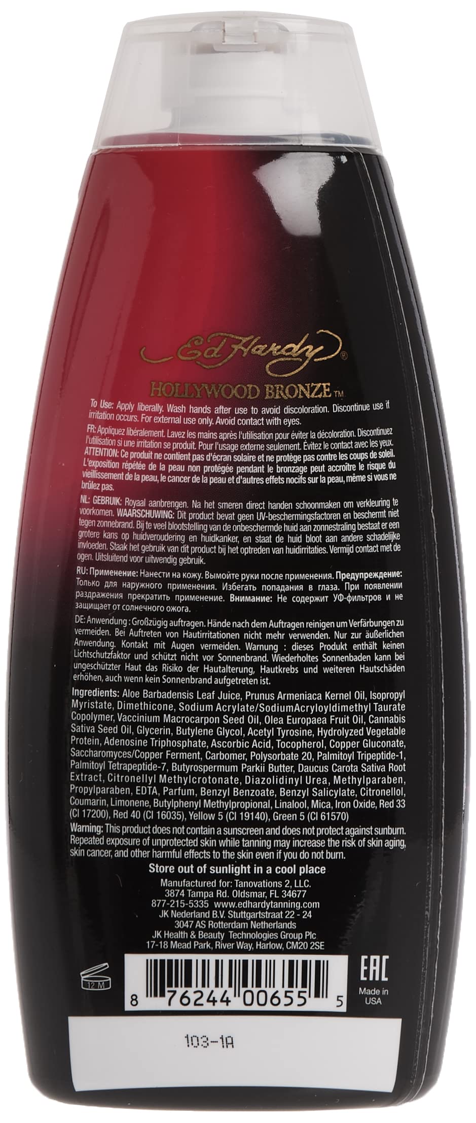 Ed Hardy Hollywood Bronze Bronzer Tanning Lotion, 10 oz.