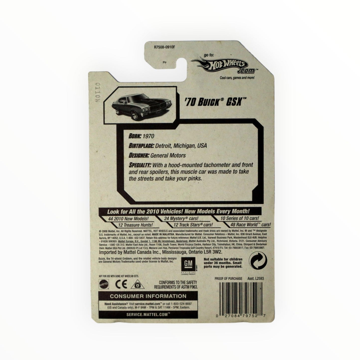 Hot Wheels 2010 70 Buick GSX 05/10 ()