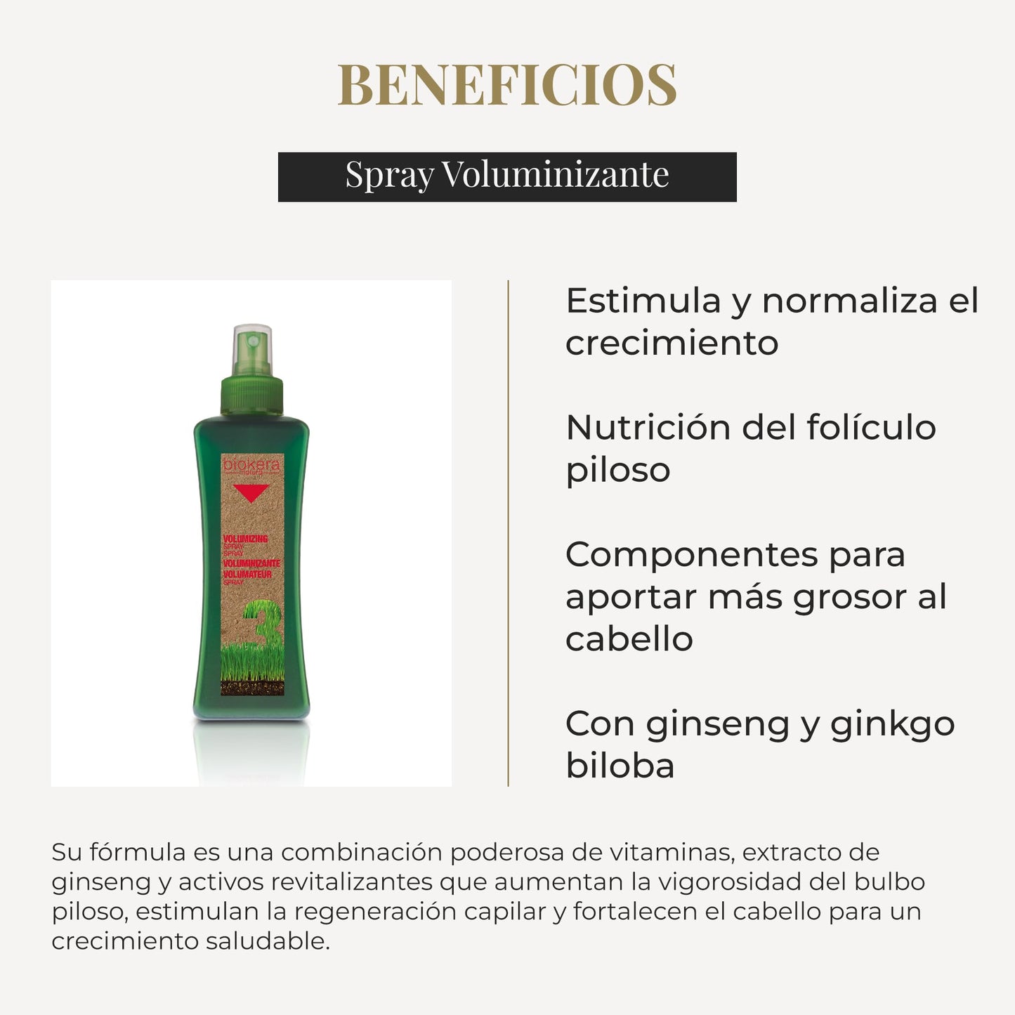 Salerm Biokera Natura Volumizing Spray for Unisex, 10.1 Ounce