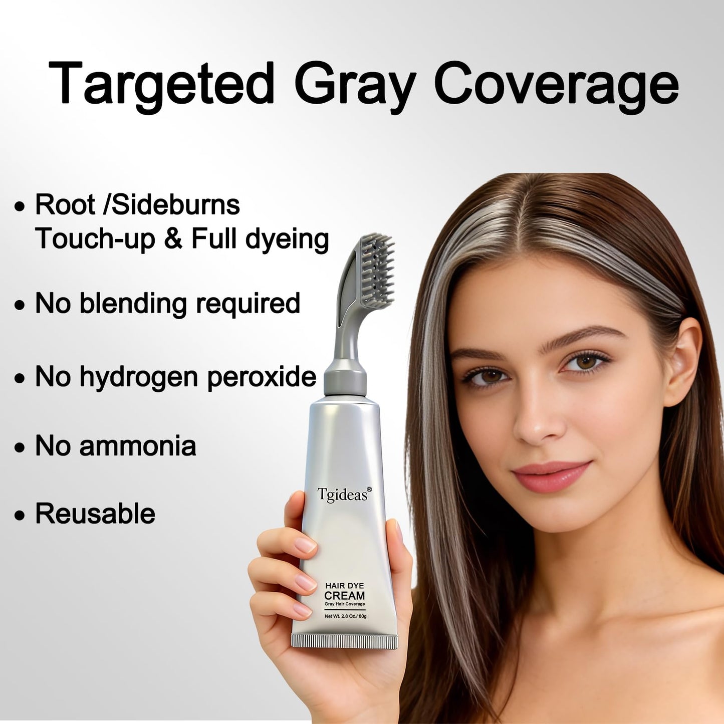 Tgideas Hair Dye Cream Comb with Natural Plant Extract, Root Touch Up Hair Color, Ammonia Free for Men & Women, Easy No Mix Gray Coverage, No Beauty and Personal Care Tgideas