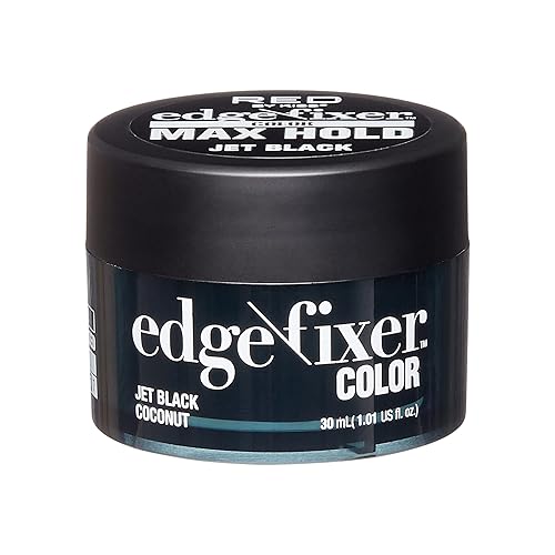 Red by Kiss Color Edge Fixer 24HR Max Hold Edge Control Pomade for Fly Away and Edge Frizz Hair (Jet Black) (30mL)