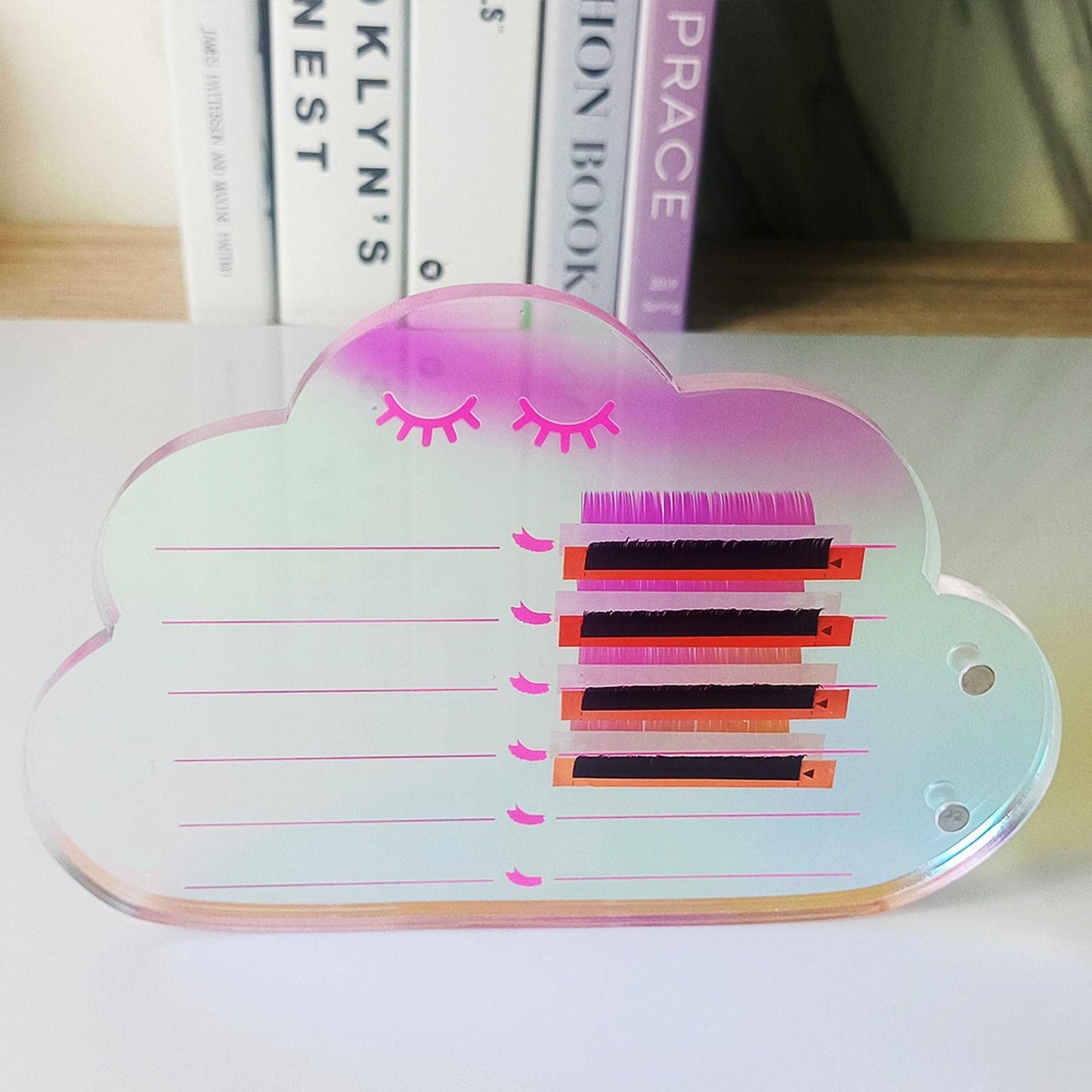 LIXIMMAZN Dazzling Eyelash Grafting Pallet, Acrylic Lash Tile holder, Makeup Palette Eyelash Extensions Storage Gasket Pads with Suction for Tweezers