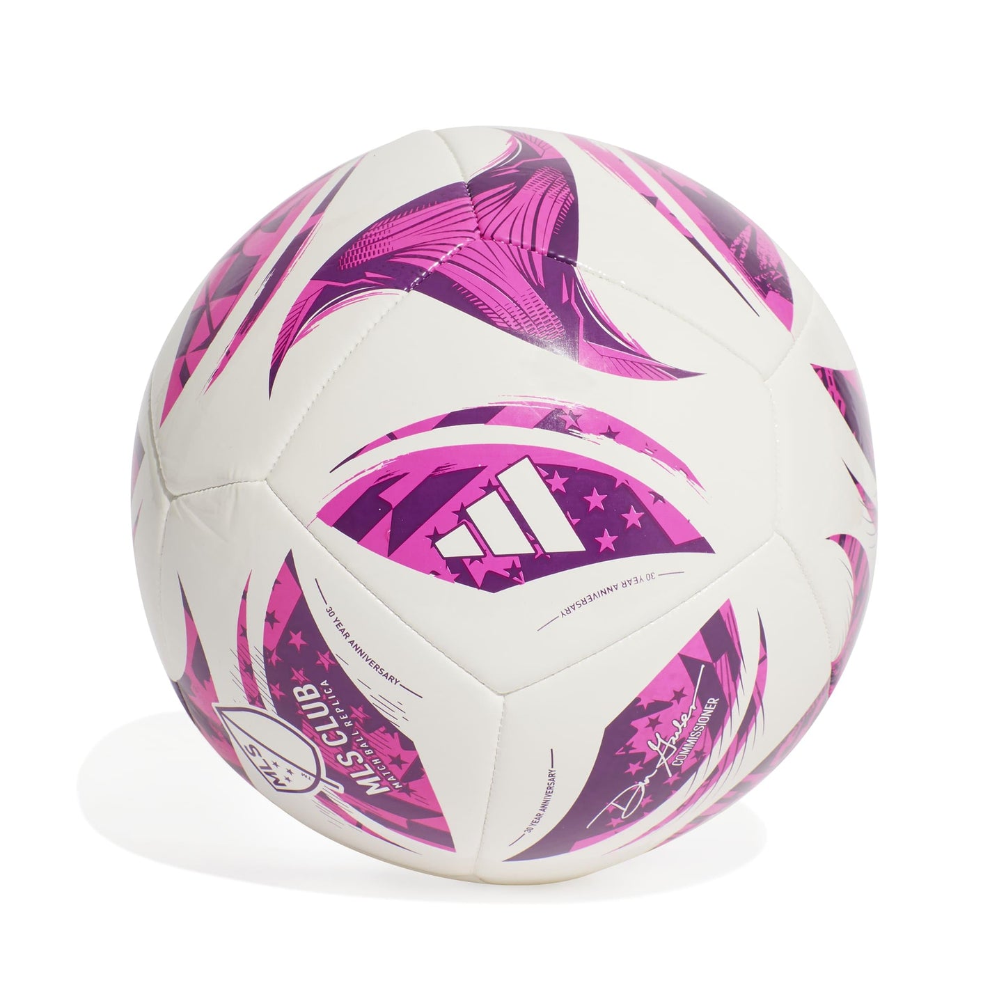 Adidas Unisex-Adult MLS Club Soccer Ball, White/Purple Burst/Glory Purple, 4