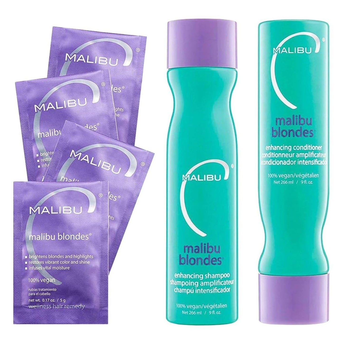 Malibu C Blondes Collection - Blonde Shampoo and Conditioner Set - Protects and Preserves Color Vibrancy + Infuses Moisture with Enhanced Vitamin
