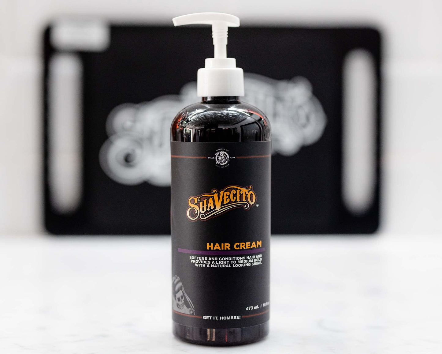 Suavecito Hair Cream Pump Bottle Medium Shine All Day Light Hold (8 oz)