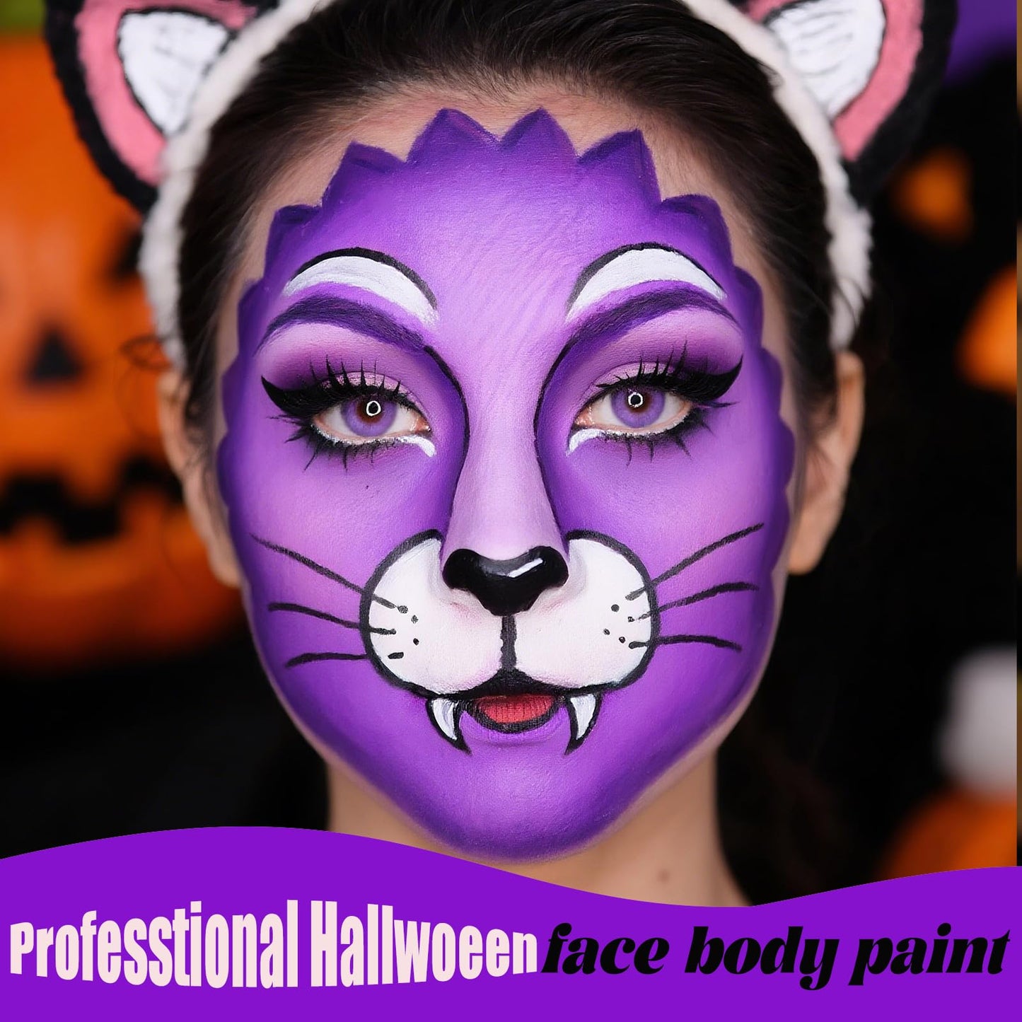 Purple Face Body Paint,Water Based Face Painting Special Effects,Full Coverage Cream Body Paint for Adults Halloween Costume Cosplay SFX Zombie