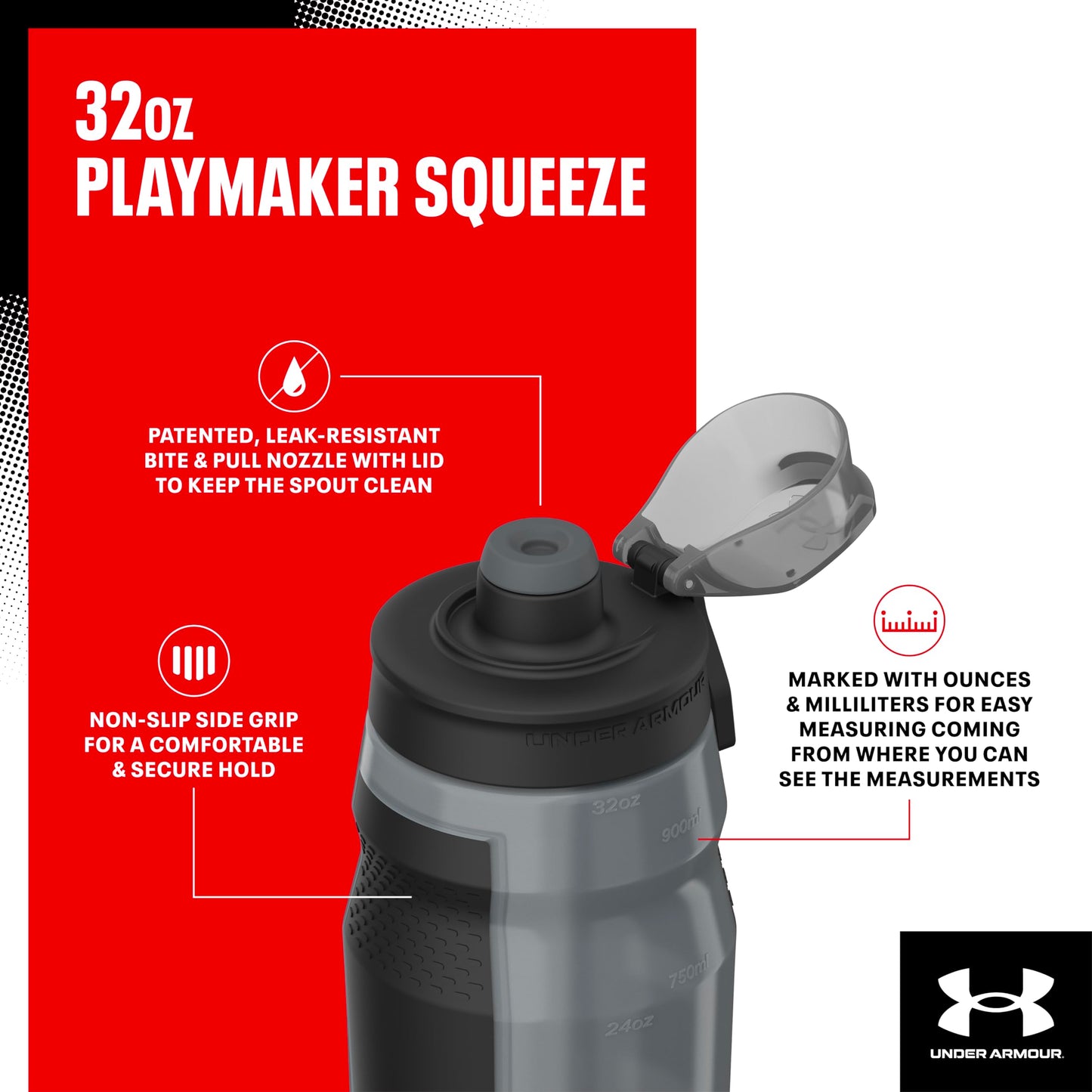 Under Armour 32oz Playmaker Squeeze Clear