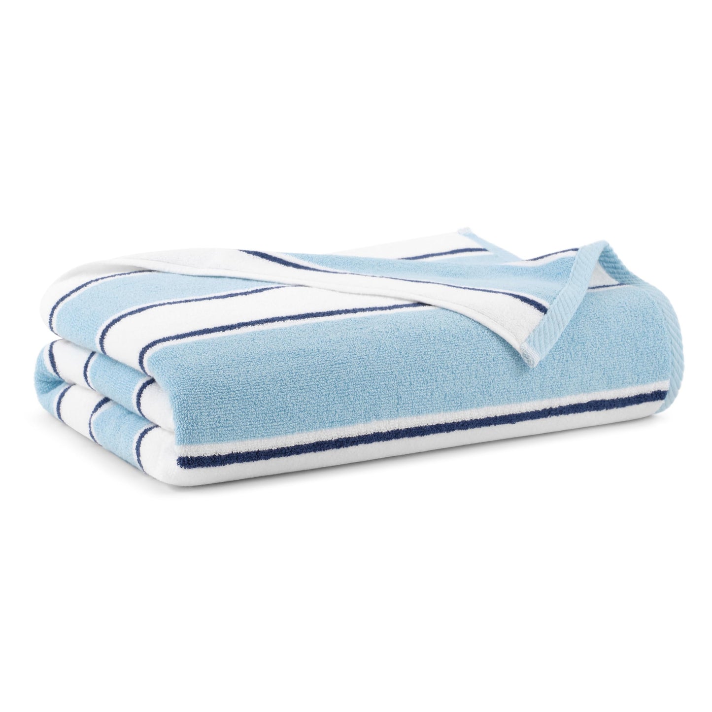 Aston & Arden Striped Beach Towel - Oversized 35 x 70 Soft Plush Thick Cotton, 600 GMS Heavy & Luxury for Pool Chairs, Resort, and Hot Tub, Blue/Navy