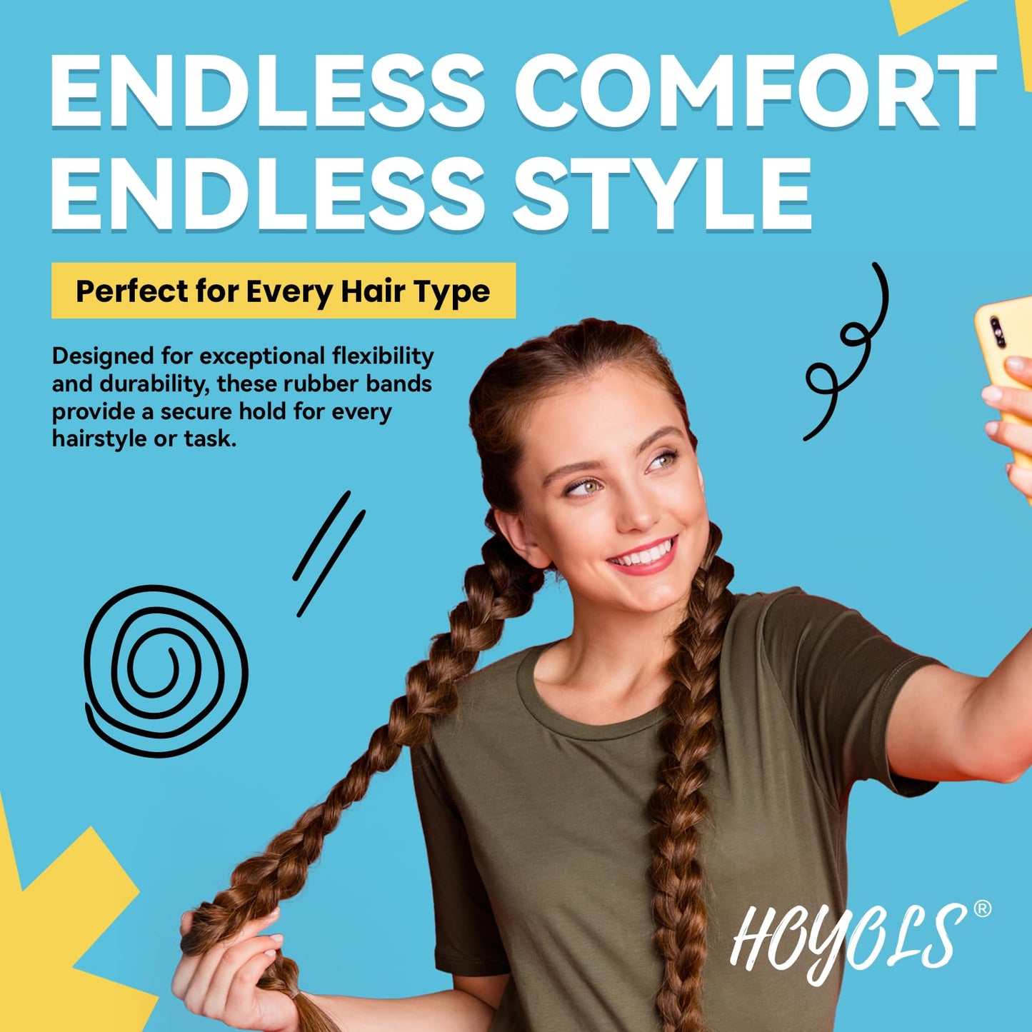 HOYOLS Clear Elastic Hair Rubber Bands, 1500pcs Mini Small Clear Ponytail Elastics Holders for Blond Kids Girls Hair No Crease Damage No Hurt 1 Inch