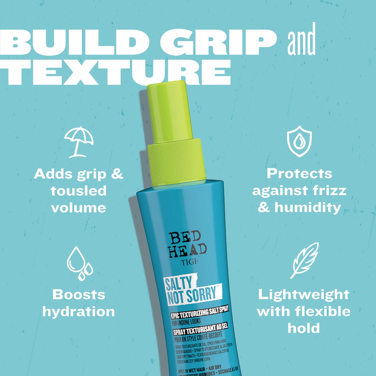Bed Head by TIGI Salty Not Sorry Texturizing Salt Spray for Natural Undone Hairstyles, 3.38 fl oz