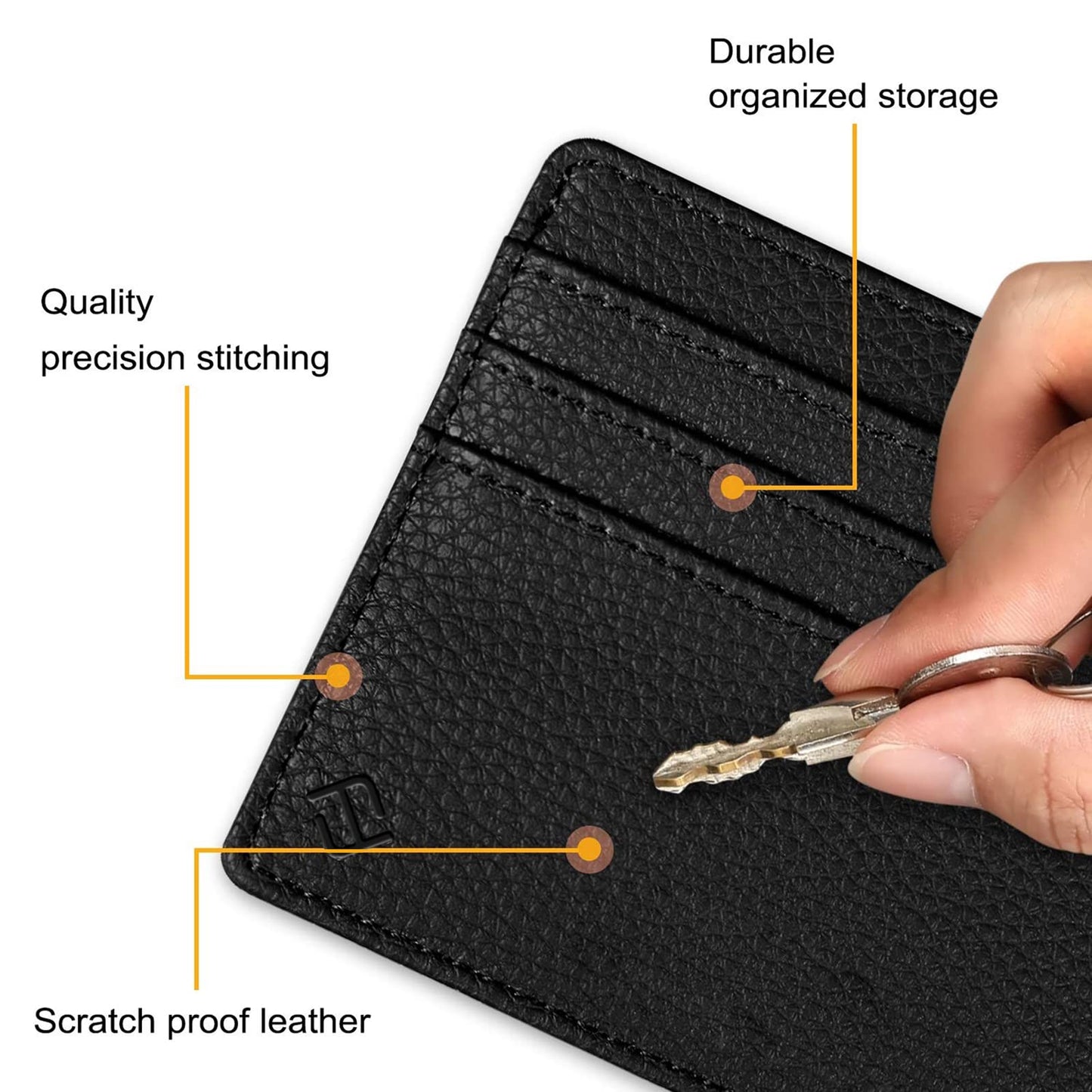 FINTIE Slim Minimalist Front Pocket Wallet, RFID Blocking Credit Card Holder Card Cases with ID Window for Men Women, Black