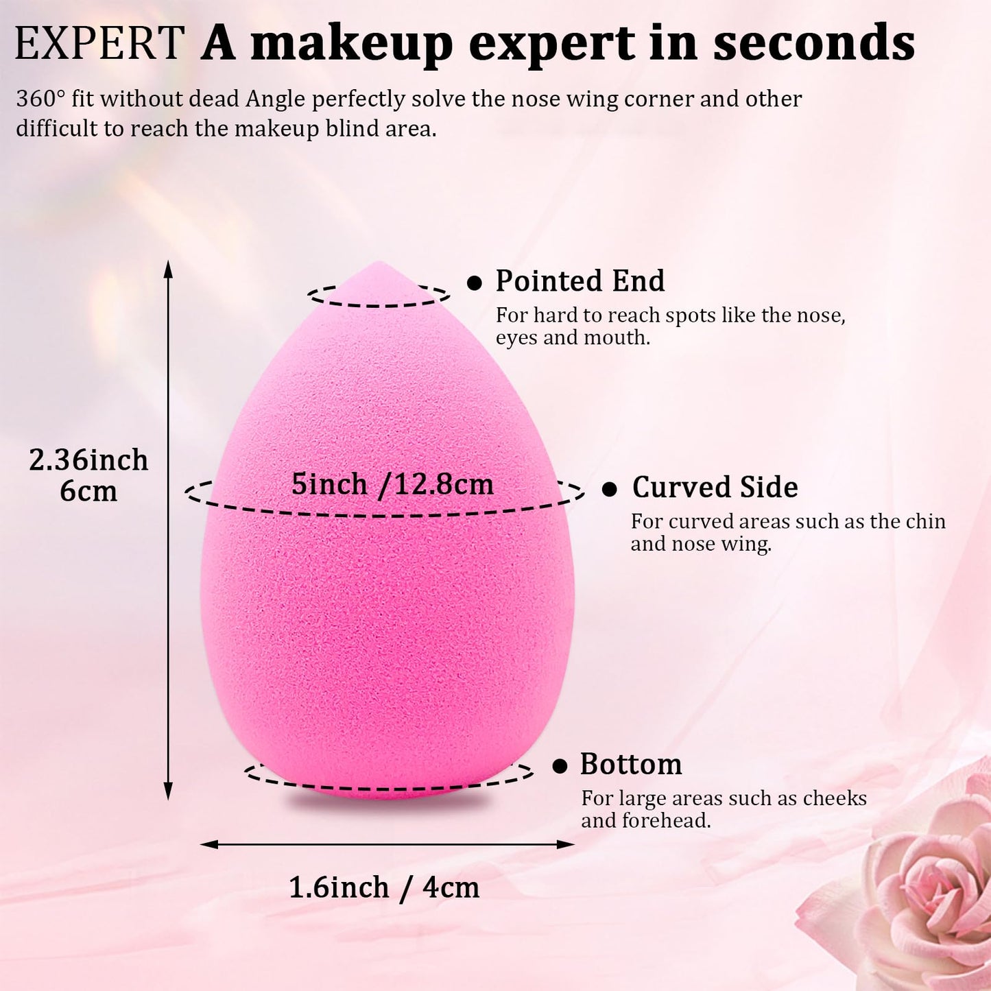 12 Pieces Professional Makeup Sponge Set,Latex Free Flawless Soft Setting Face Puffs,Beauty Sponge Blender Cosmetic Applicator