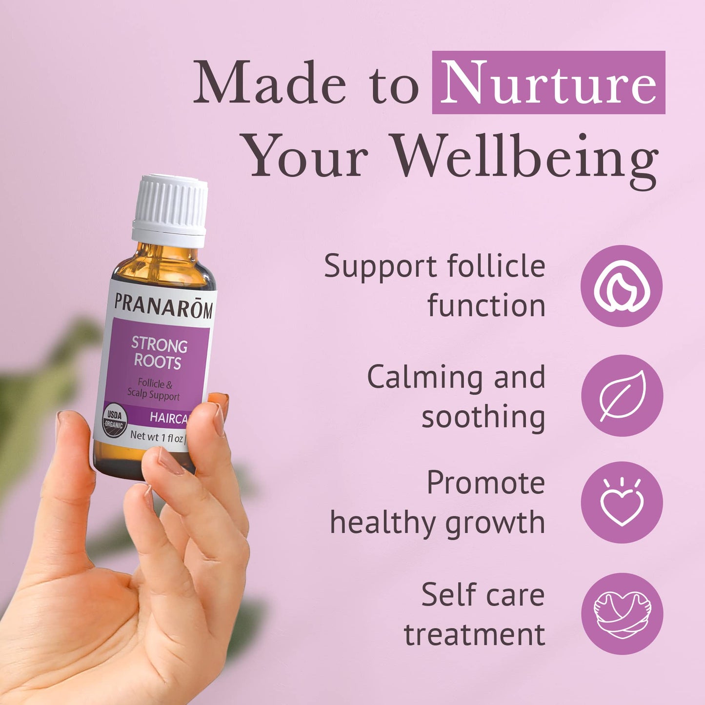 PRANAROM - Hair Strengthening & Scalp Support Oil (30ml) - 100% Pure Organic Essential Oil | USDA & ECOCERT Certified