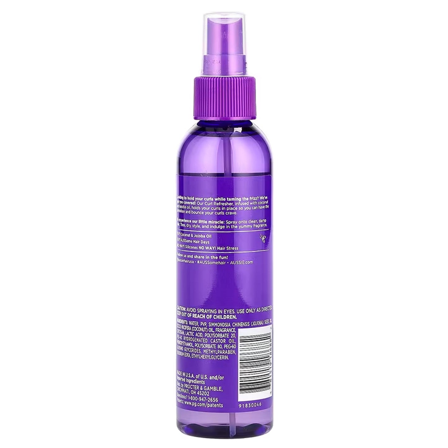 Aussie Miracle Curls Refresher Spray Gel With Coconut & Jojoba Oil, 3 Pack, Max Hold, For All Hair Types, Eliminates Frizz, 5.7 oz. Each