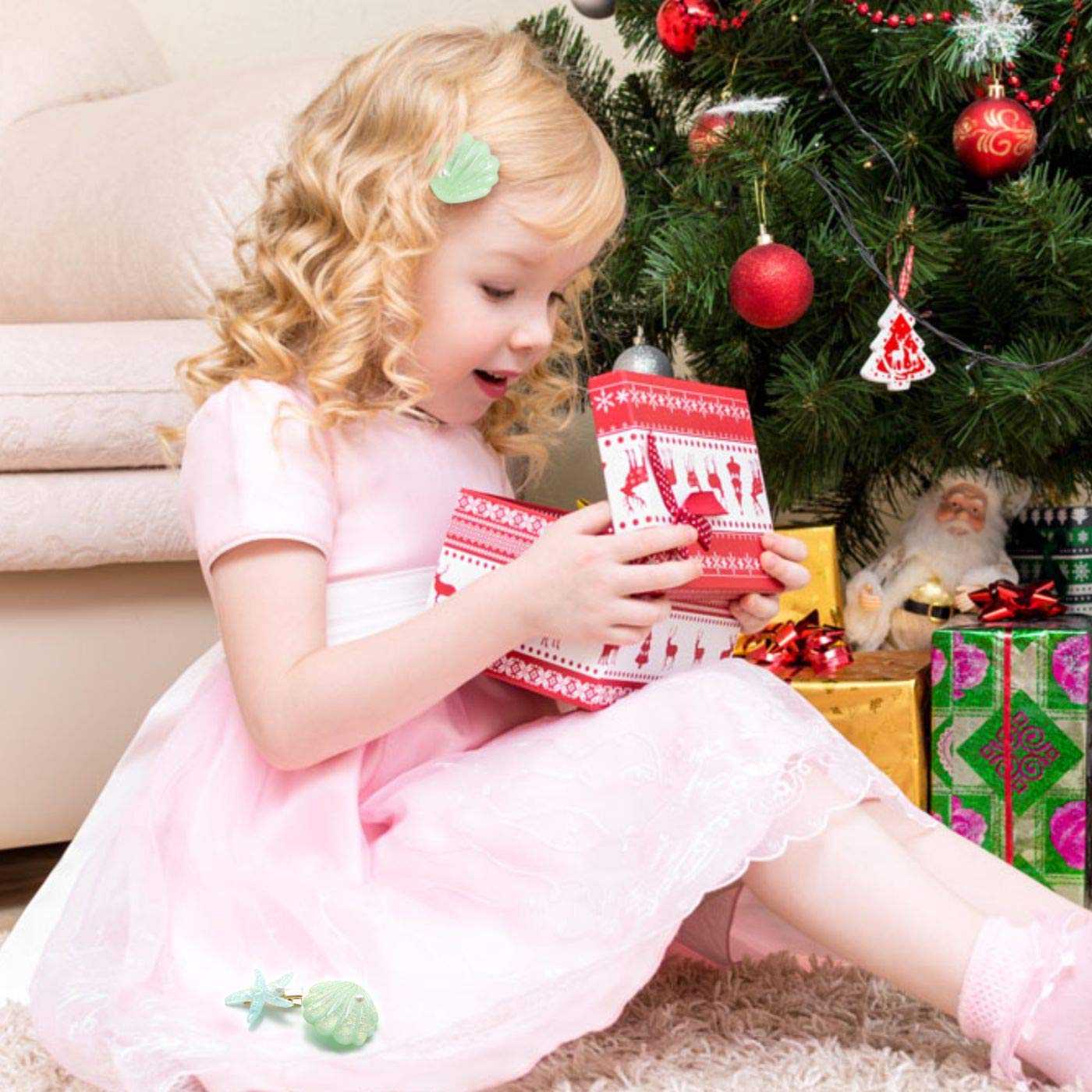 Shell Pearl Starfish Hair Clip Set for Women Girls, Acrylic Resin Alligator Hair Clips, Ladies and Girls Headwear Styling Tools Hair Accessories