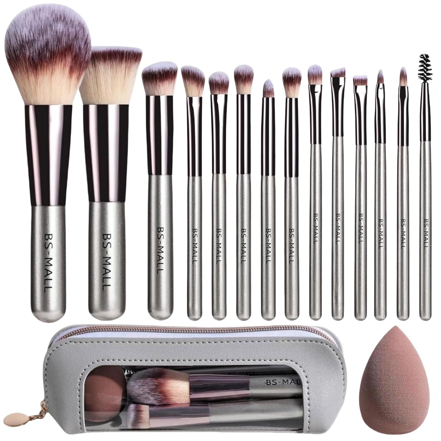 Travel Makeup Brush Set BS-MALL14 PCS Professional Makeup Brushes with Case & Sponge for Foundation, Concealer, Powder, Blush & Eyeshadow, Soft Beauty and Personal Care BS-MALL Default Title