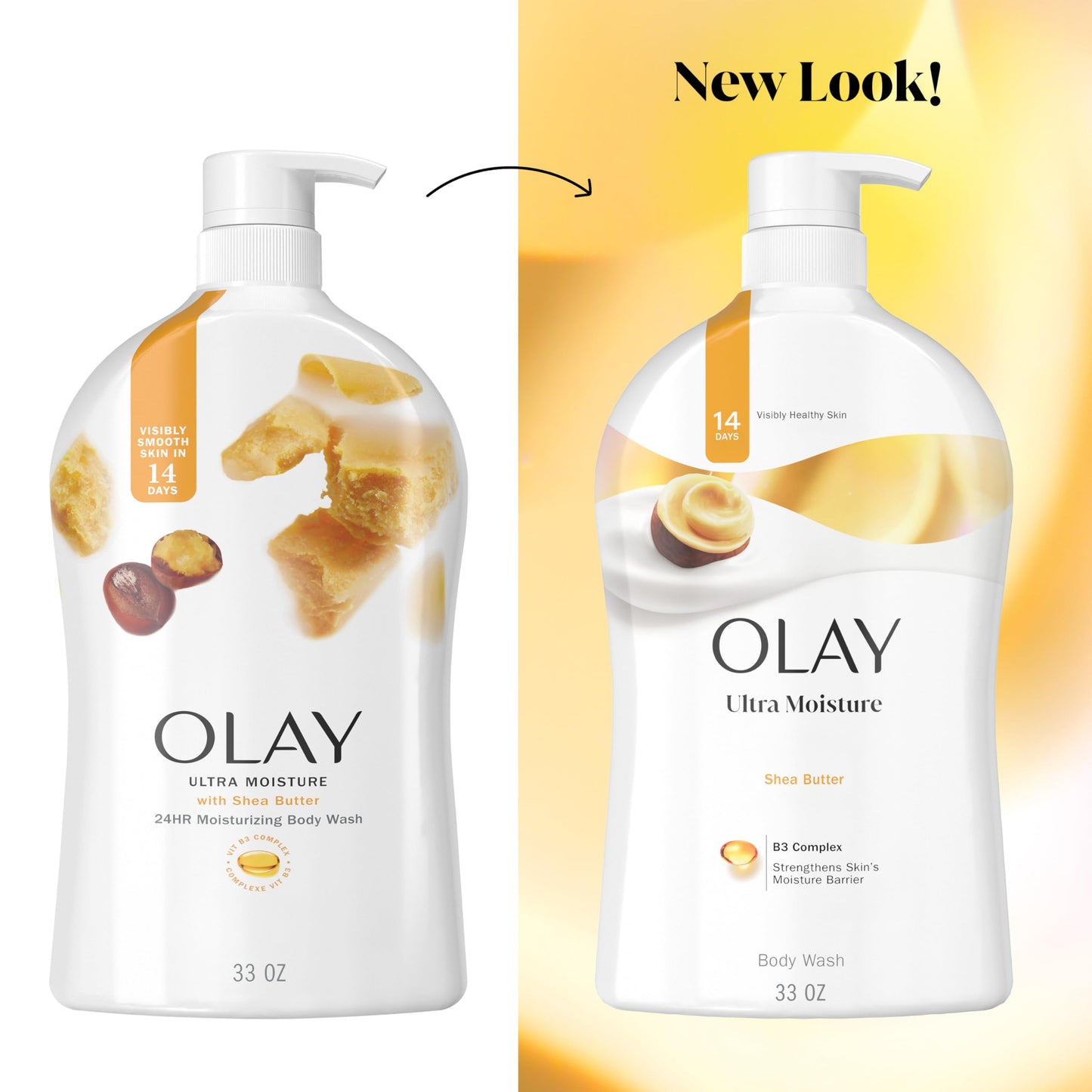 Olay Body Wash for Women, Ultra Moisture, 24/7 Moisture Barrier Repair, Hydrating Formula for Visibly Healthy Soft Skin, Vitamin B3 & Hyaluronic