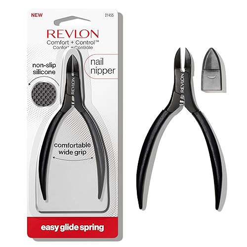 Revlon Comfort and Control Nail Nipper, Easy to Use Trimmer for Manicures, Stocking Stuffer for Women & Men, 1 Count