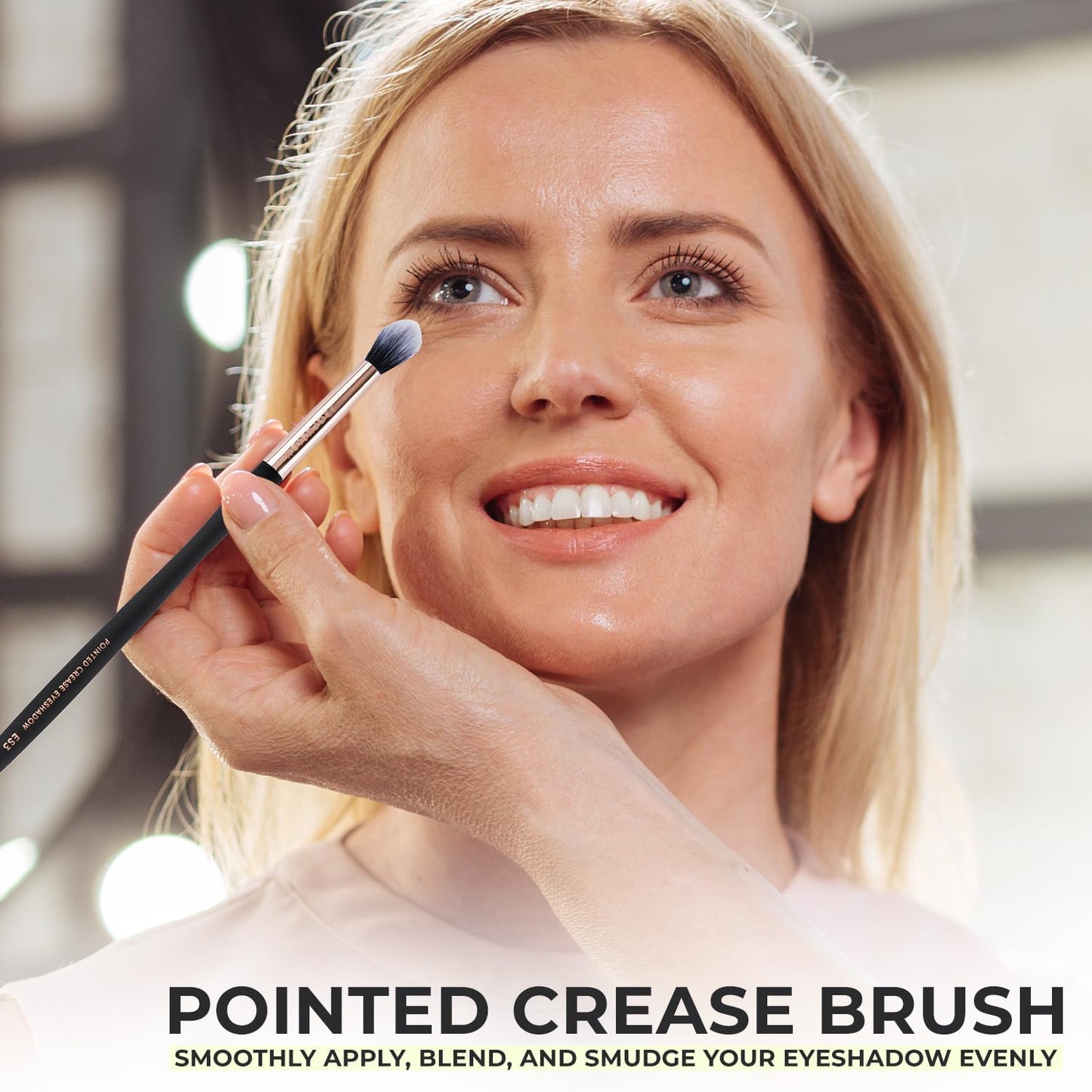 Profusion Cosmetics Pointed Crease Eyeshadow Brush - Soft Synthetic Fibers for Precision Blending & Smudge Control, Vegan Makeup Tool