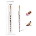 Kiara Sky Kolinsky Acrylic Nail Brush #12 - Pure Kolinsky Sable Hair, Black Crystal Handle, Acetone Resistant, for Acrylic Application, Extensions Beauty & Personal Care KIARA SKY