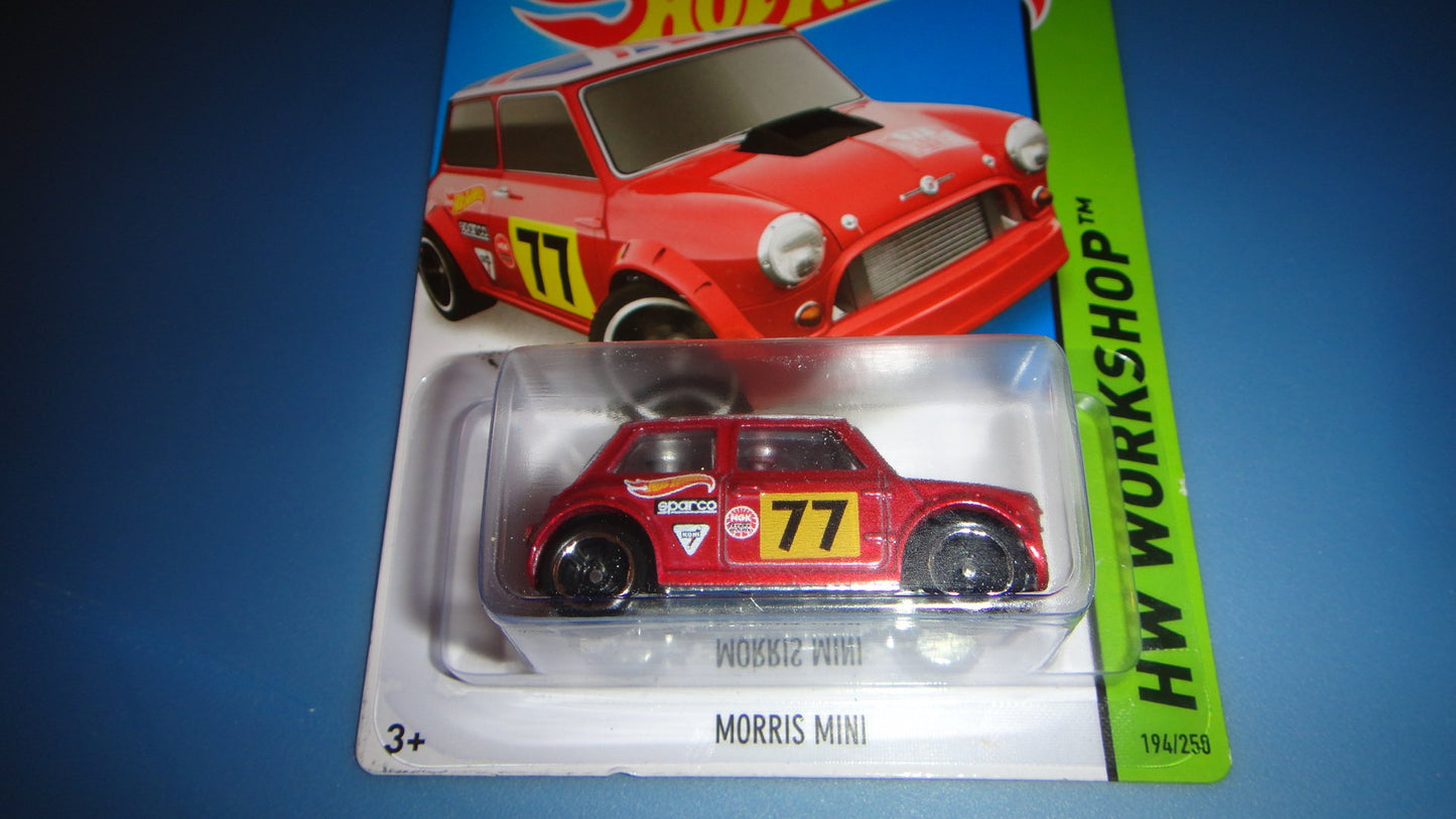 Hot Wheels 2014 Release RED Morris Mini DIE-CAST, Morris Mini DIE-CAST