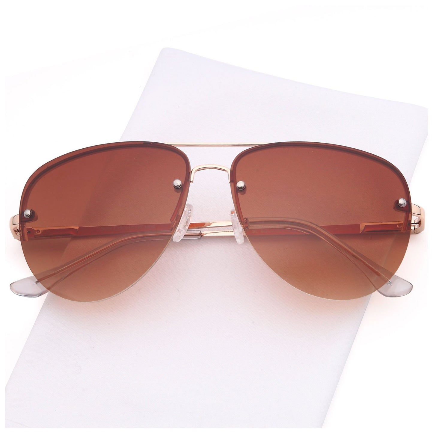 SUNLOUNGER Womens Oversized Aviator Sunglasses - Gradient Brown Lens on Gold Frame