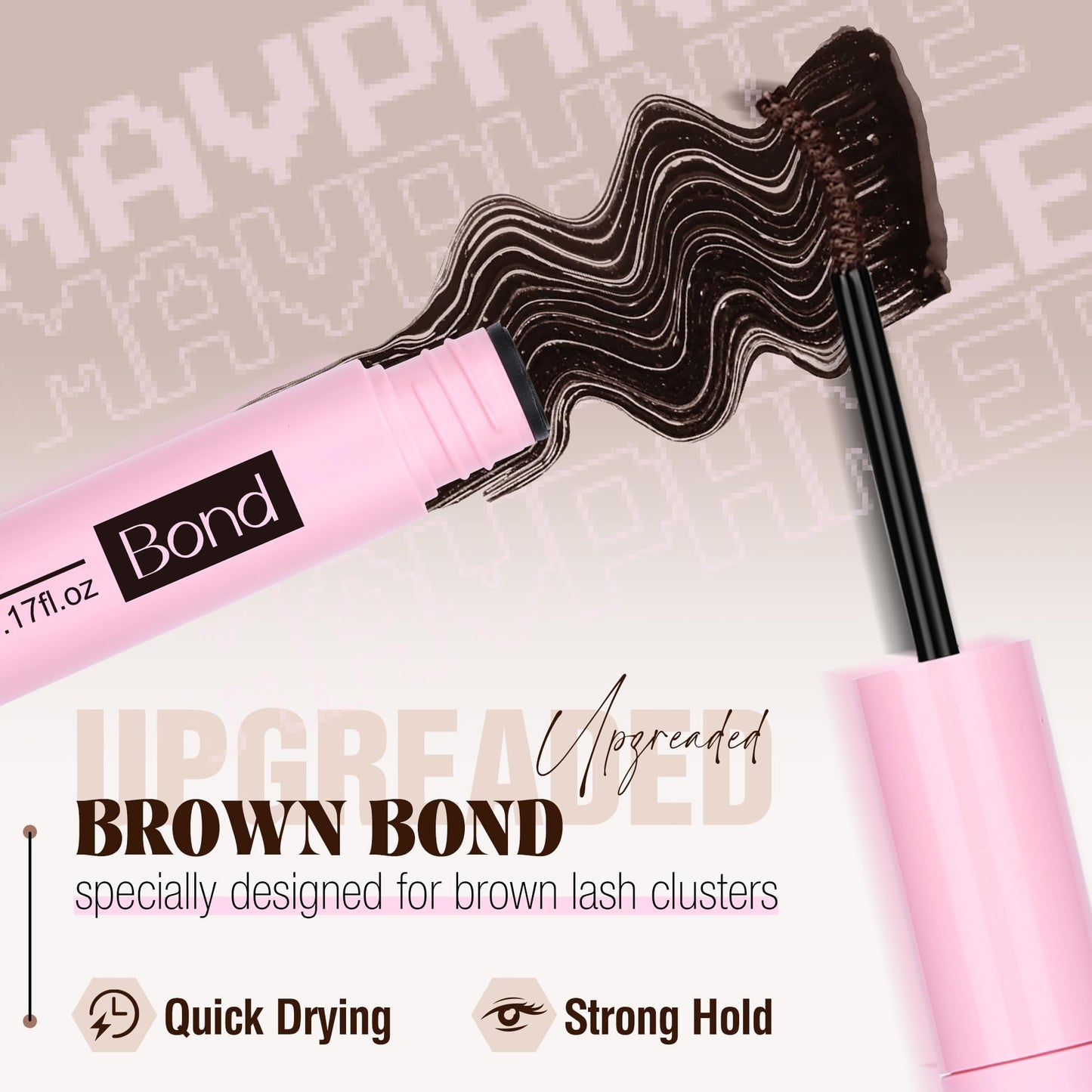 Mavphnee Lash Bond and Seal Brown Lash Glue Strong Hold Eyelashes Bond and Seal 72 Hours Long Lasting Eyelash Glue Waterproof Dark Brown Eyelash Beauty and Personal Care Mavphnee