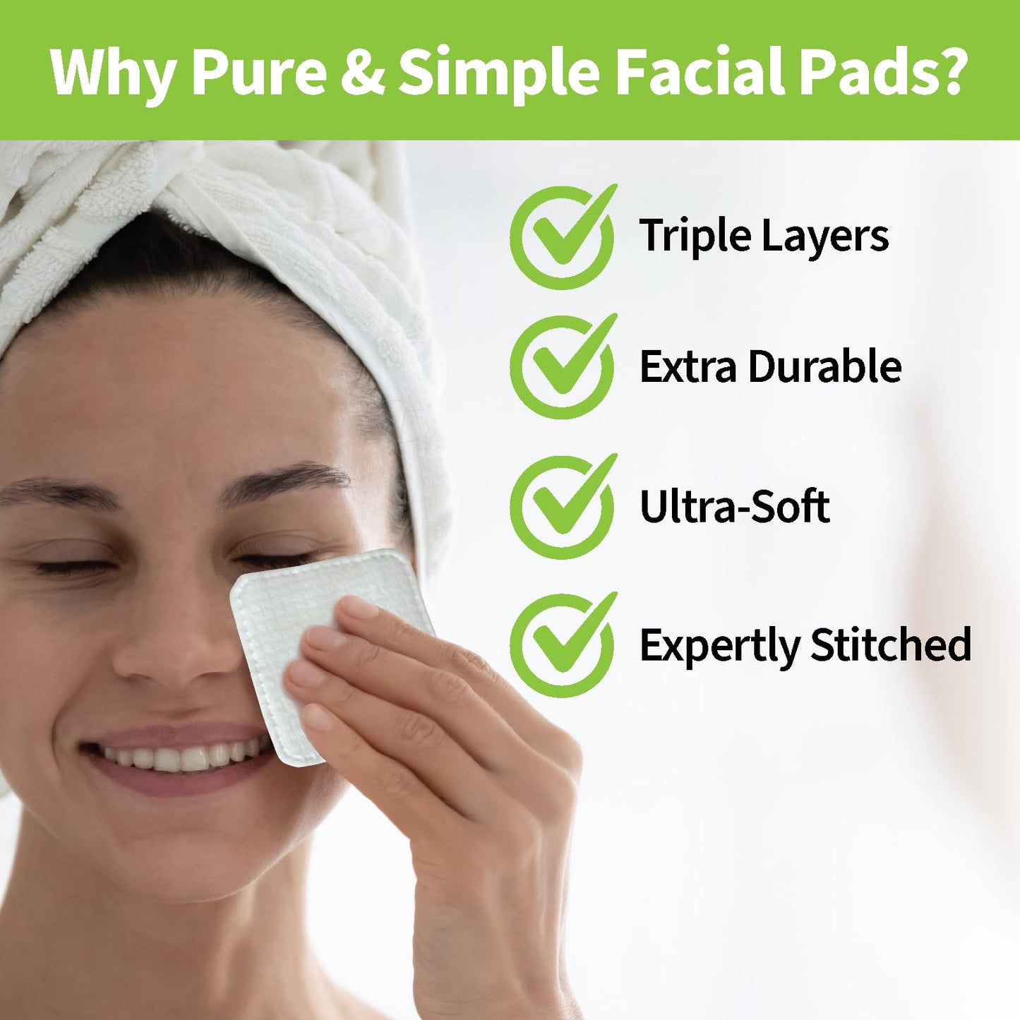 ForPro Premium Pure & Simple XL Facial Pads, Triple Layered Ultra Soft Disposable Makeup Remover Pads, 100% Vegan & Cruelty-Free, 60-Count Beauty and Personal Care ForPro Professional Collection